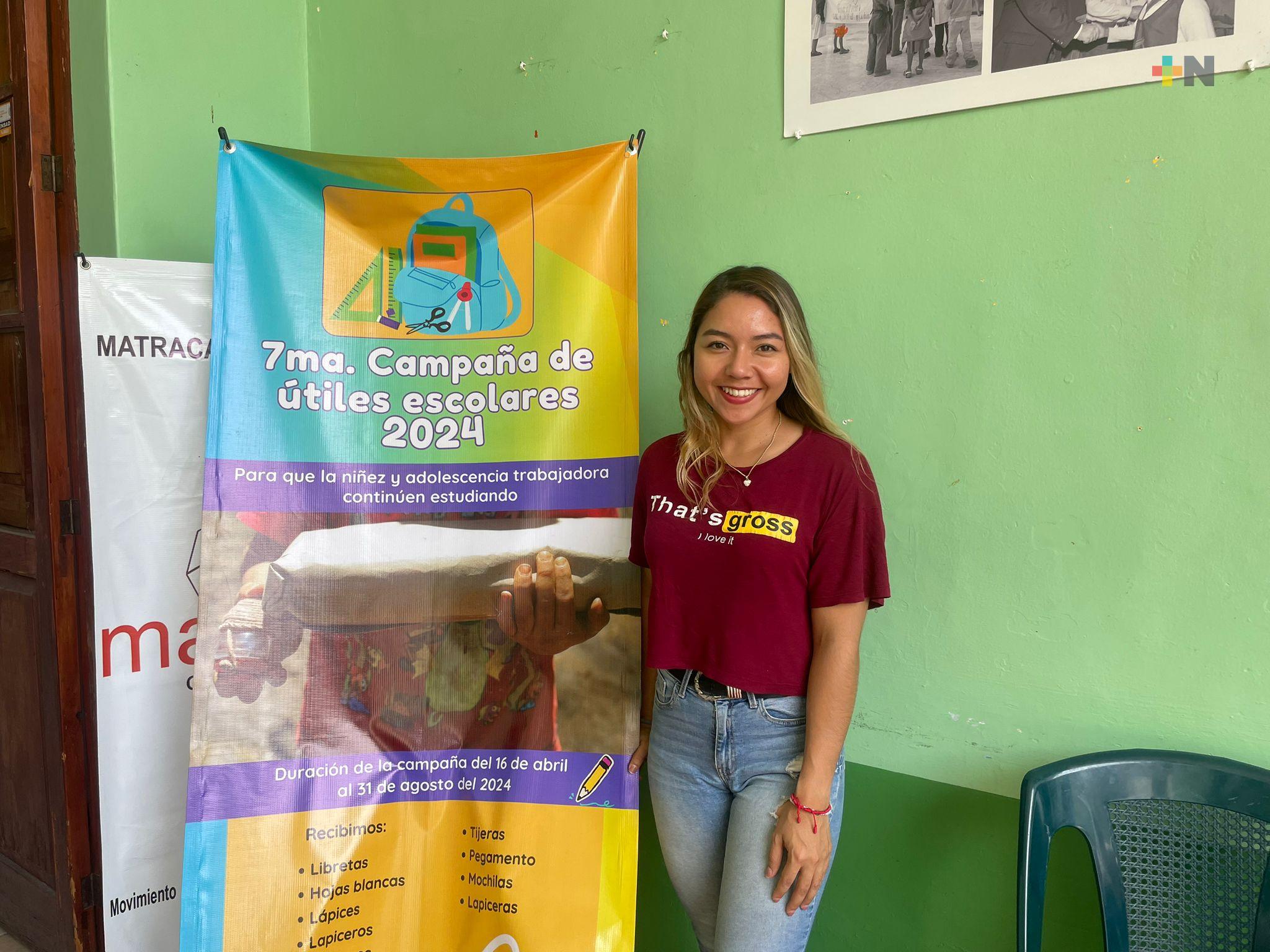 Continúa asociación Matraca promoviendo campaña de donación de útiles