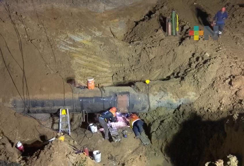 Este viernes quedaría reparada fuga en línea de presa Yuribia a Coatzacoalcos