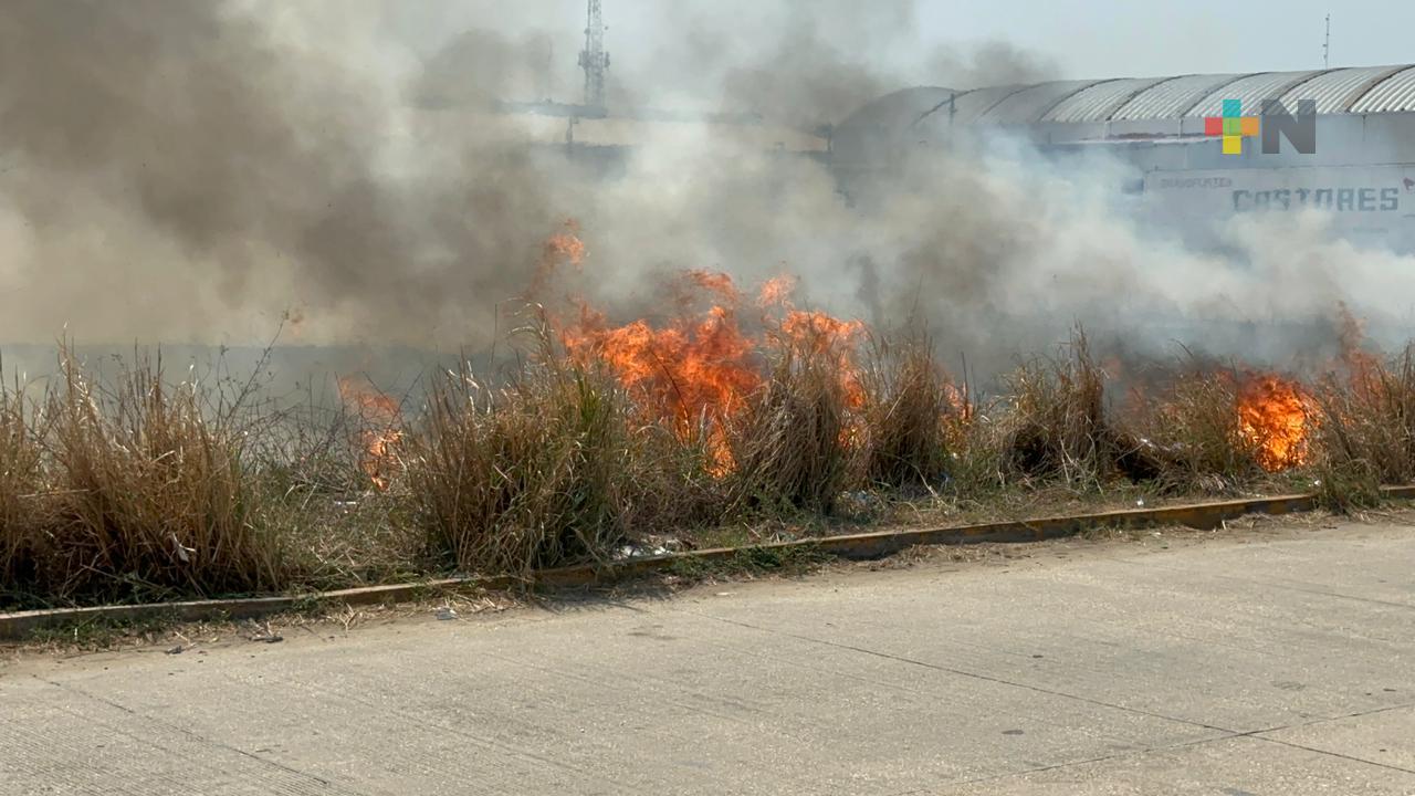 Siguen incendios en zona de pastizales al poniente de Coatzacoalcos