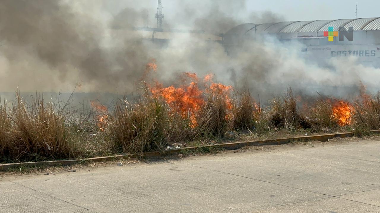 Siguen incendios en zona de pastizales al poniente de Coatzacoalcos