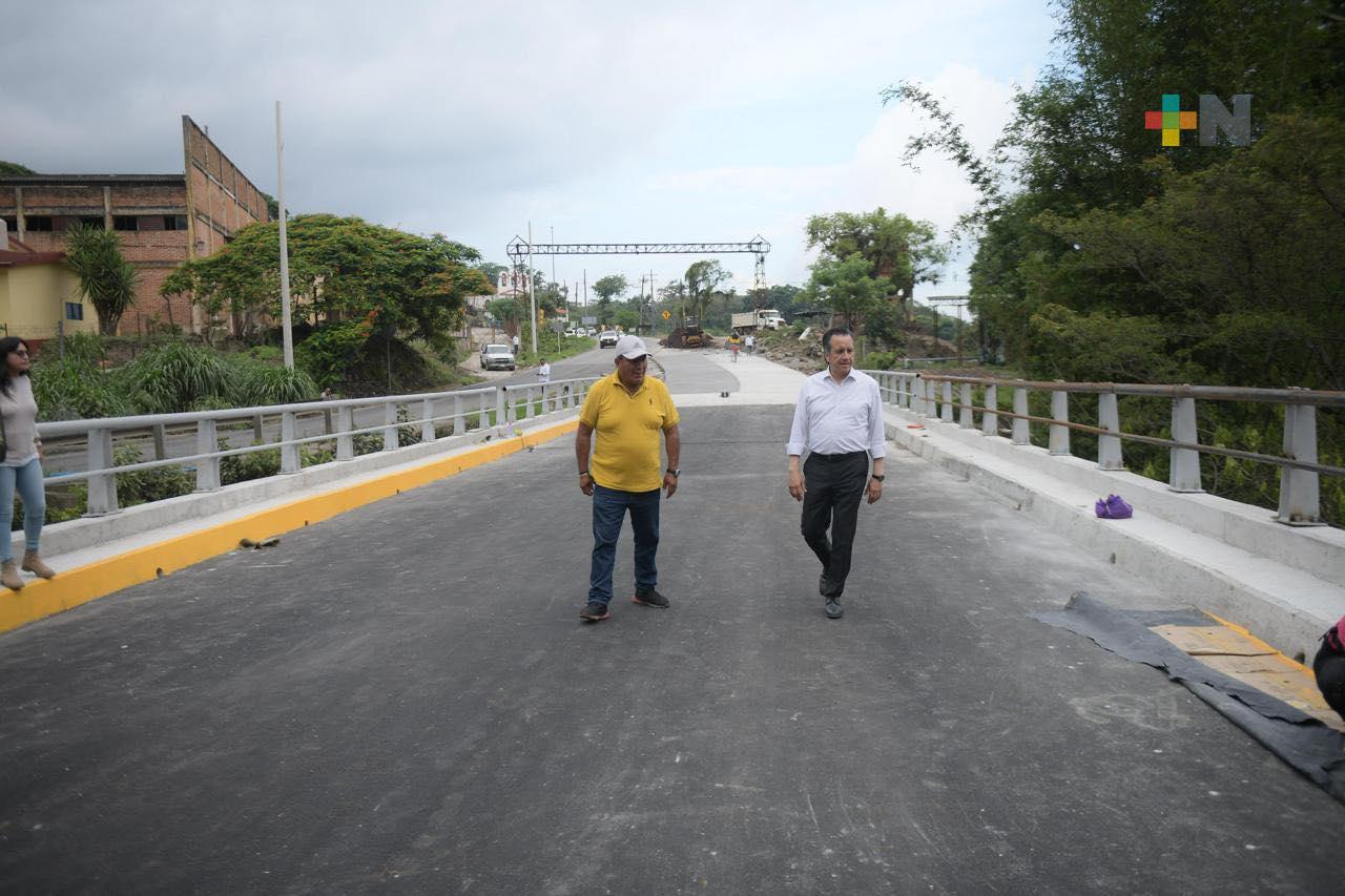 Gobernador supervisa avances en obras, el Nuevo Puente y el libramiento de Coatepec