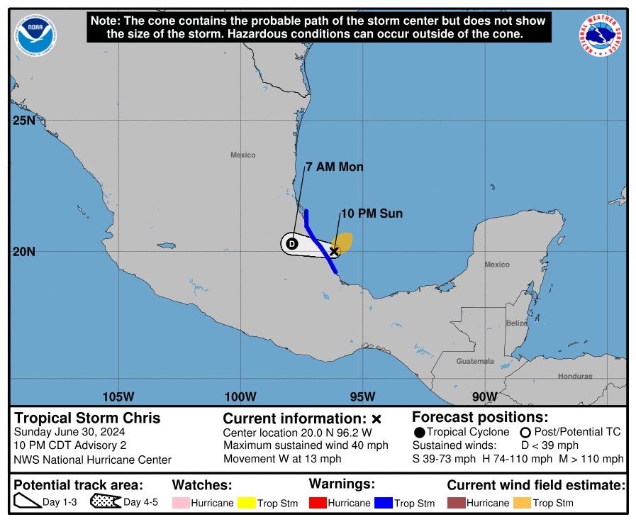 Depresión Tropical Tres se intensifica a Tormenta Tropical Chris