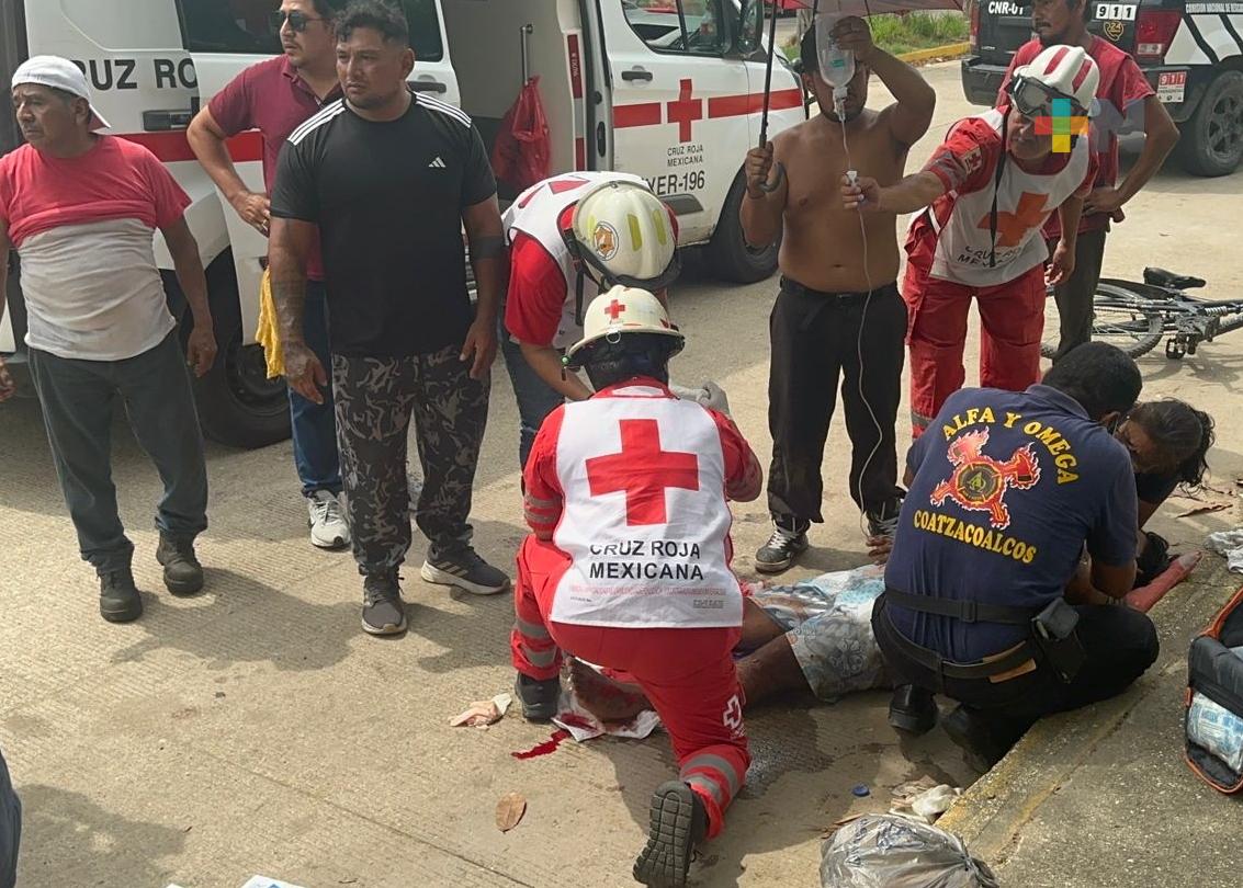 Accidente en colonia de Coatzacoalcos deja saldo de una persona lesionada