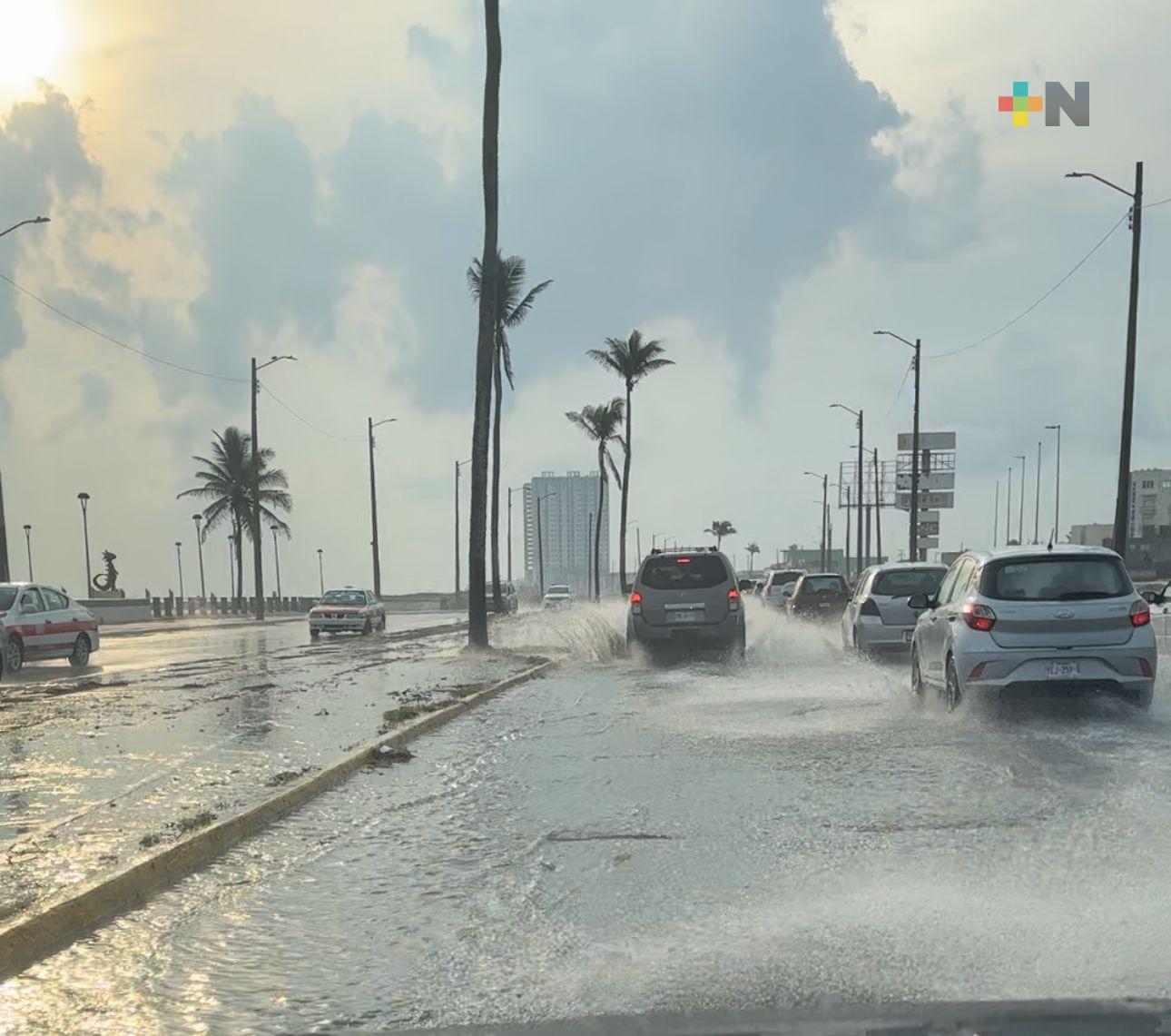 Finalmente llegó la lluvia a Coatza aunque provocó encharcamientos