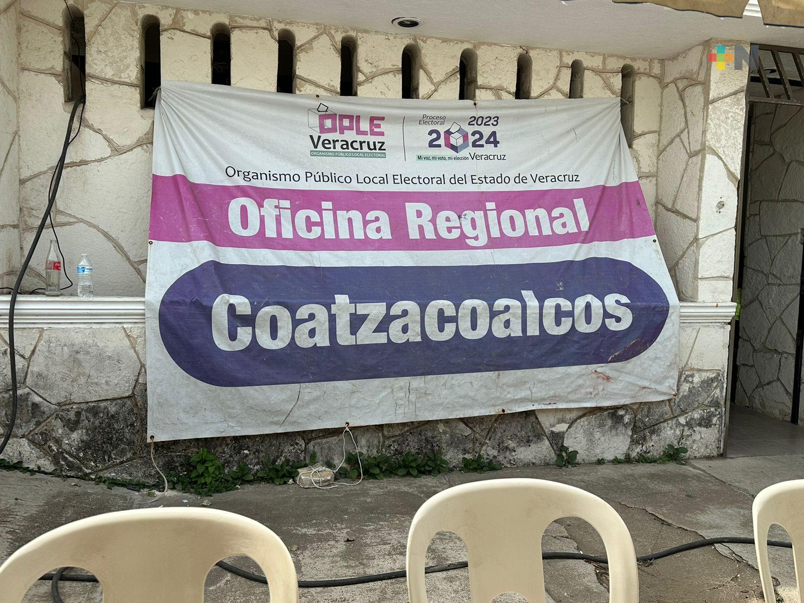 Consejos 29 y 30 del OPLE en Coatzacoalcos se encuentran listos para recibir paquetería electoral