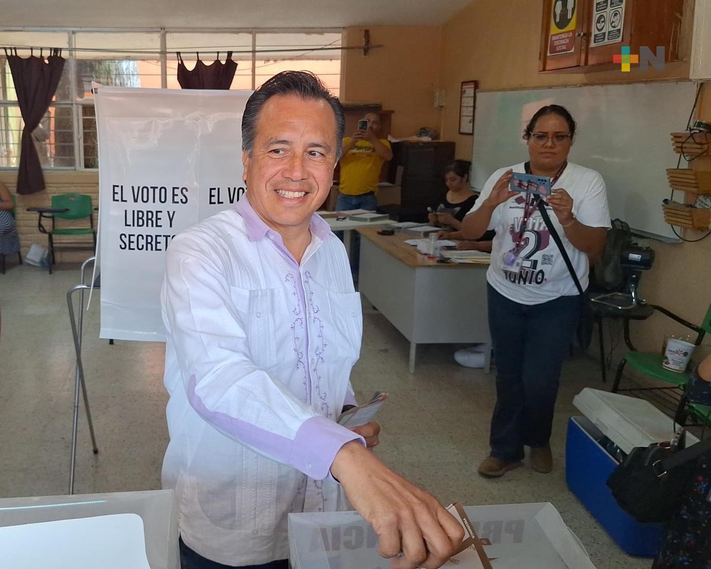 Gobernador Cuitláhuac García destaca gran participación y seguridad en la jornada electoral