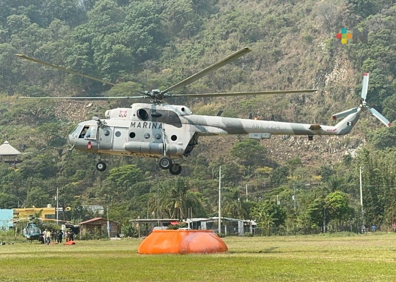 Fuerzas de tarea de Veracruz y Puebla se coordinan para atender incendio forestal en Quimixtlán e Ixhuacán de los Reyes