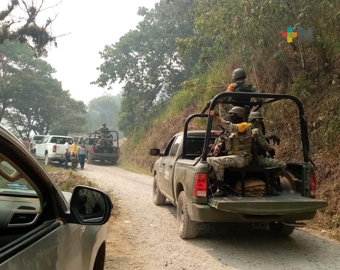 Sedena fortalece acciones coordinadas por las Brigadas en incendio de Quimixtlán
