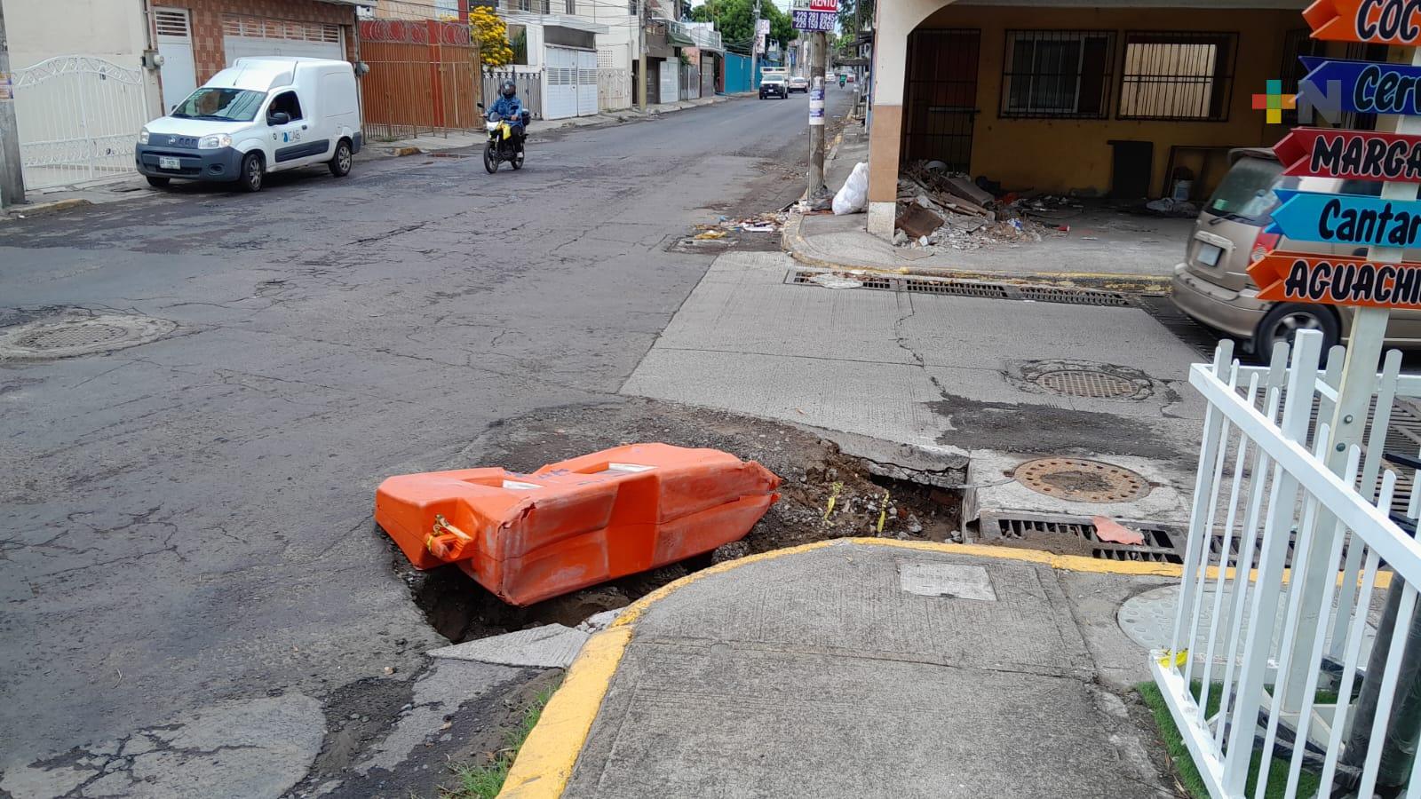 Se forma hundimiento en colonia Playa Hermosa de Boca del Río