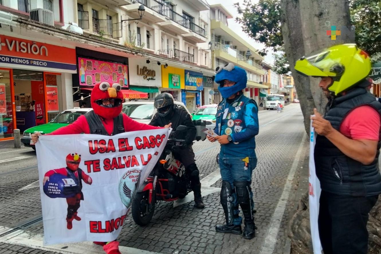 Motociclistas xalapeños se suman a campaña «Usa el casco, te salva la vida»