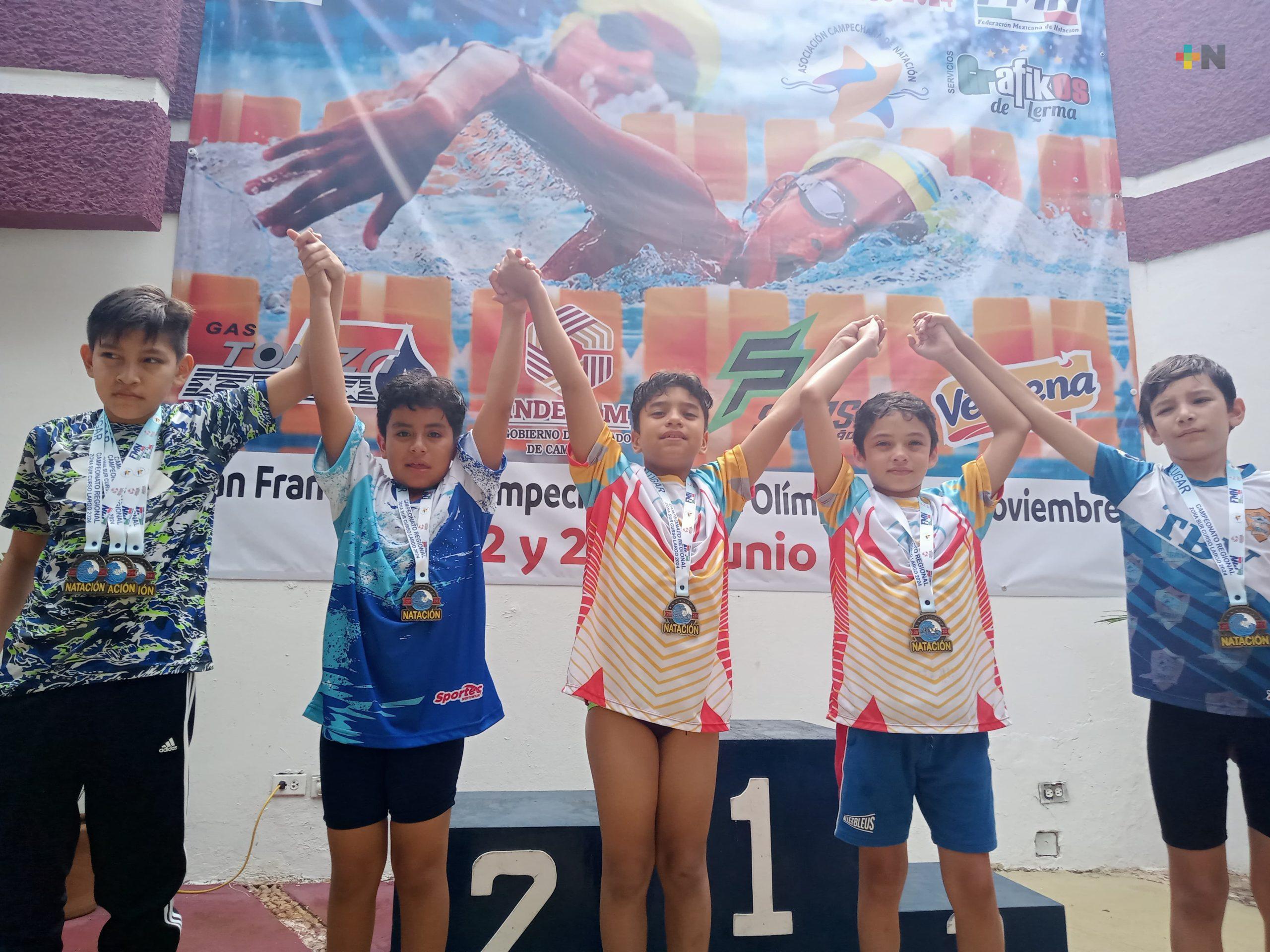 Brillan nadadores de Tiburones Blancos Veracruz en Campeonato Regional Zona Sur