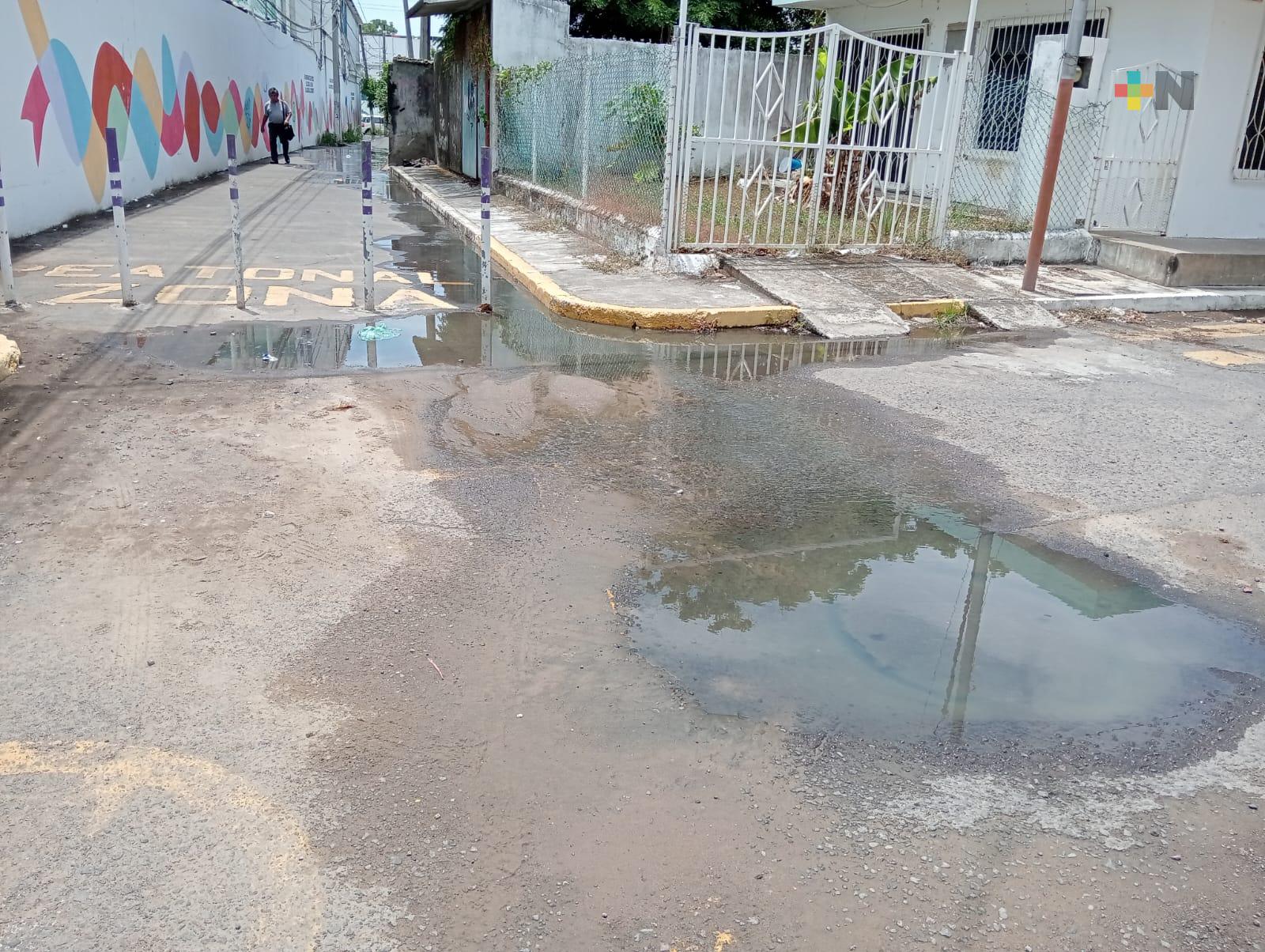 Malos olores por fuga de aguas negras en colonia Electricistas de Veracruz puerto
