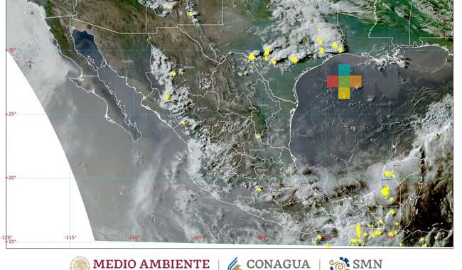 Se pronostican lluvias intensas en Campeche, Chiapas, Oaxaca, Quintana Roo, Tabasco, Veracruz y Yucatán
