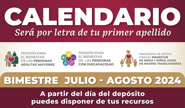 Inicia Bienestar pago de pensiones y programas del bimestre julio-agosto