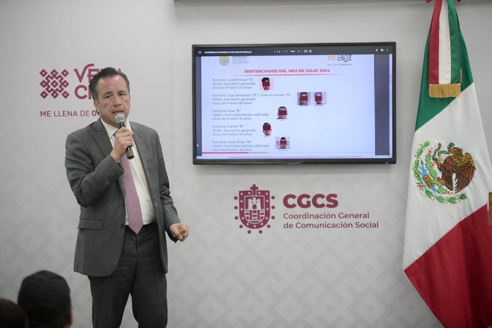 En Veracruz 32 delincuentes recibieron sentencia en lo que va de julio: Gobernador