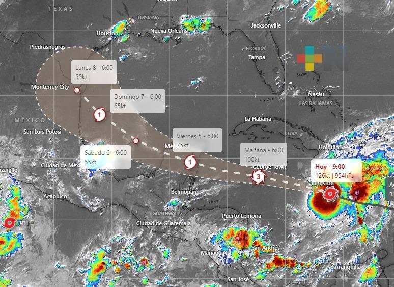 «Beryl» cerca de Jamaica, se prevé impacto en Yucatán y Quintana Roo la madrugada de este viernes