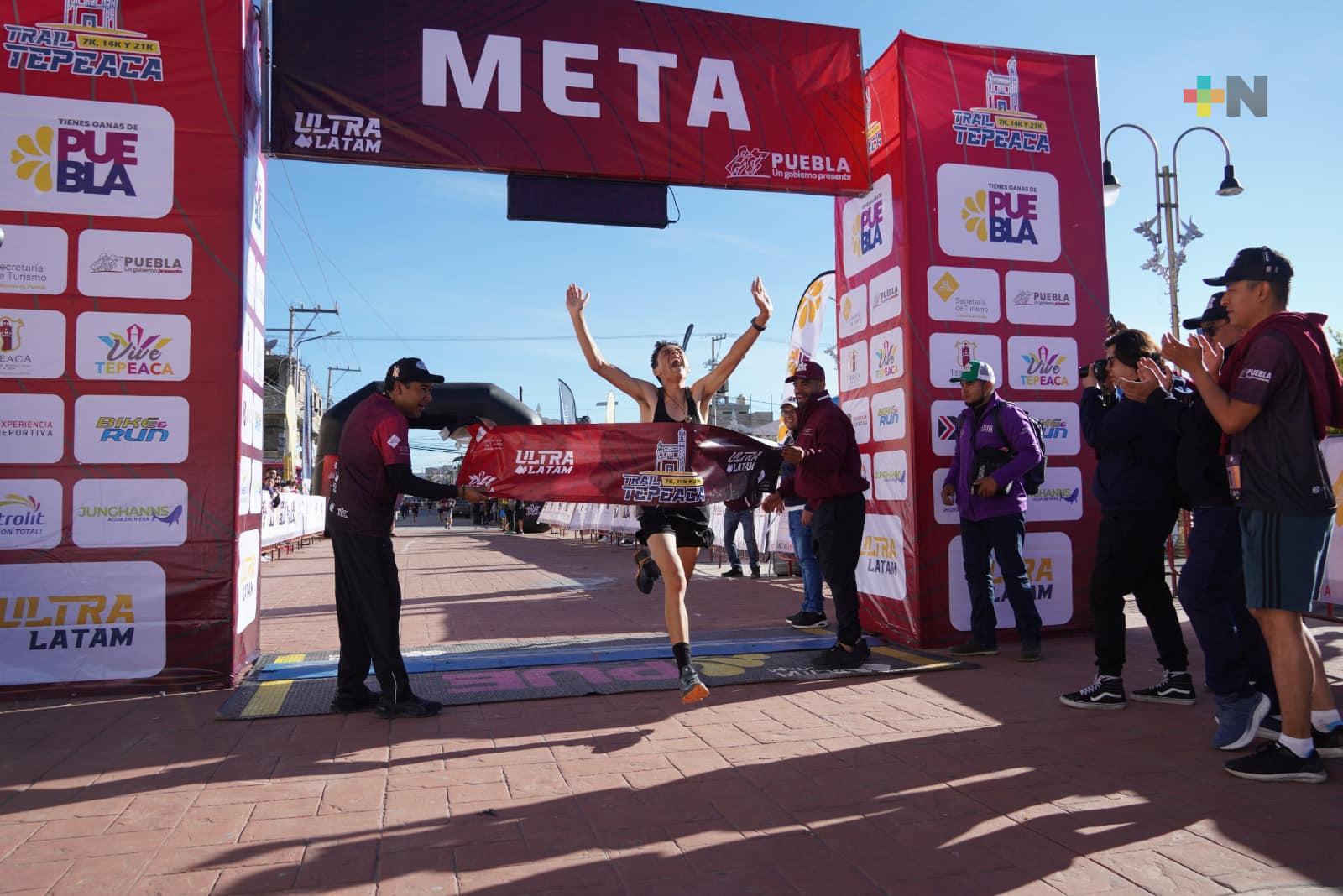 Karen Mora y Amador Hernández ganaron el Trail Tepeaca 2024