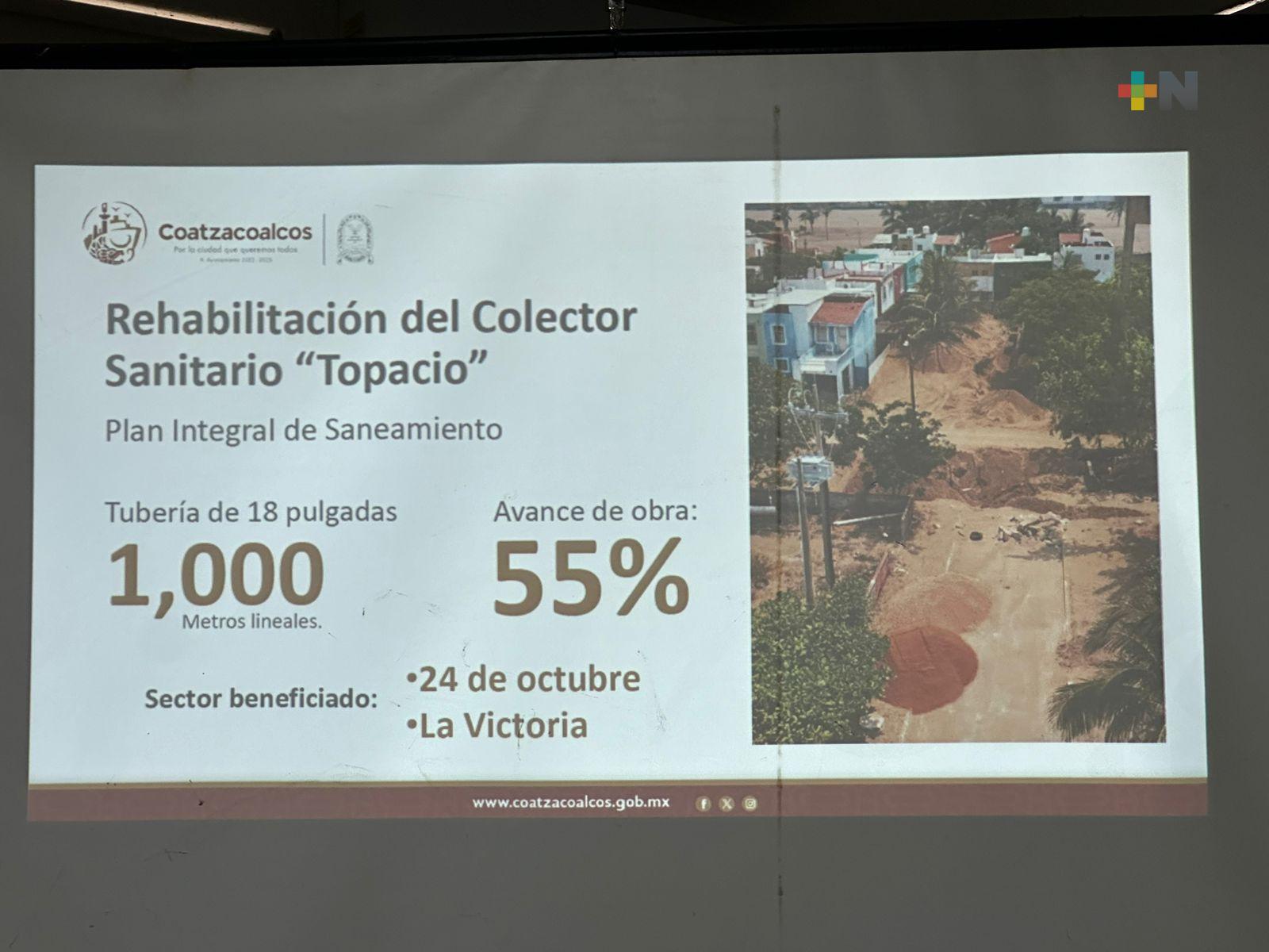 Se rehabilitan colectores sanitarios en Coatza para avanzar en proyecto de playas limpias