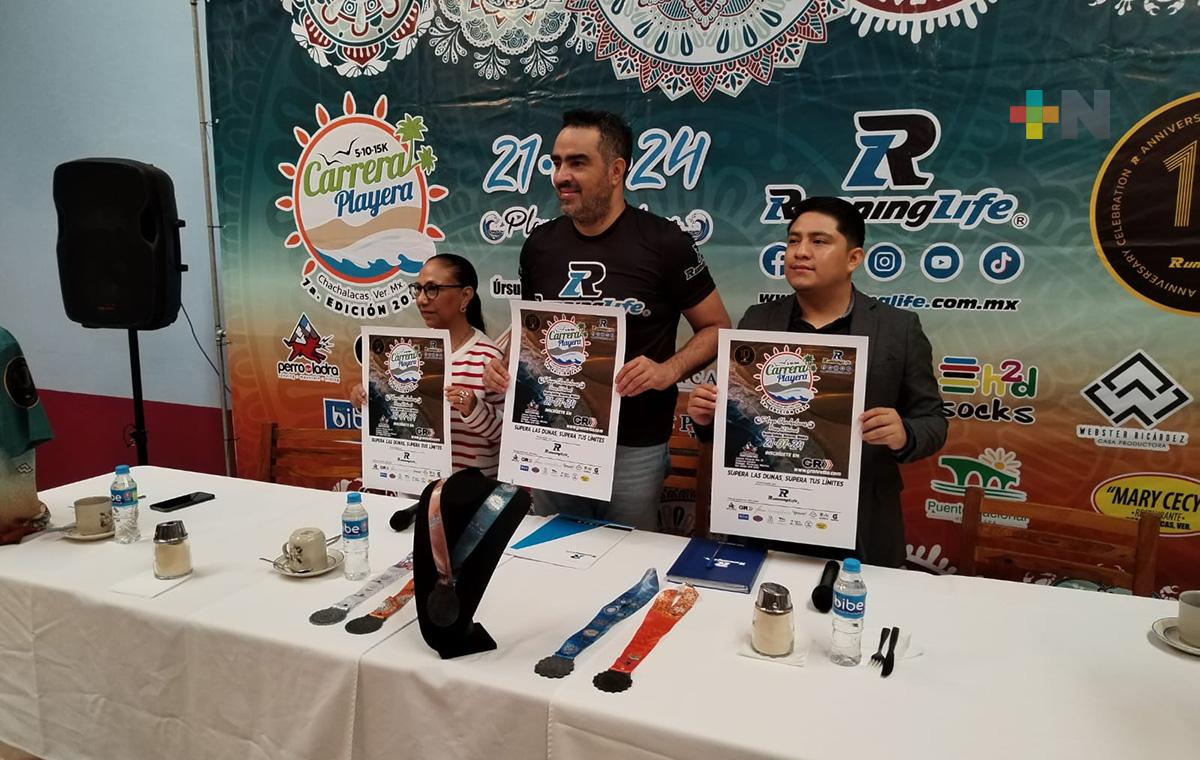 Presentan la séptima edición de la Carrera Playera Chachalacas