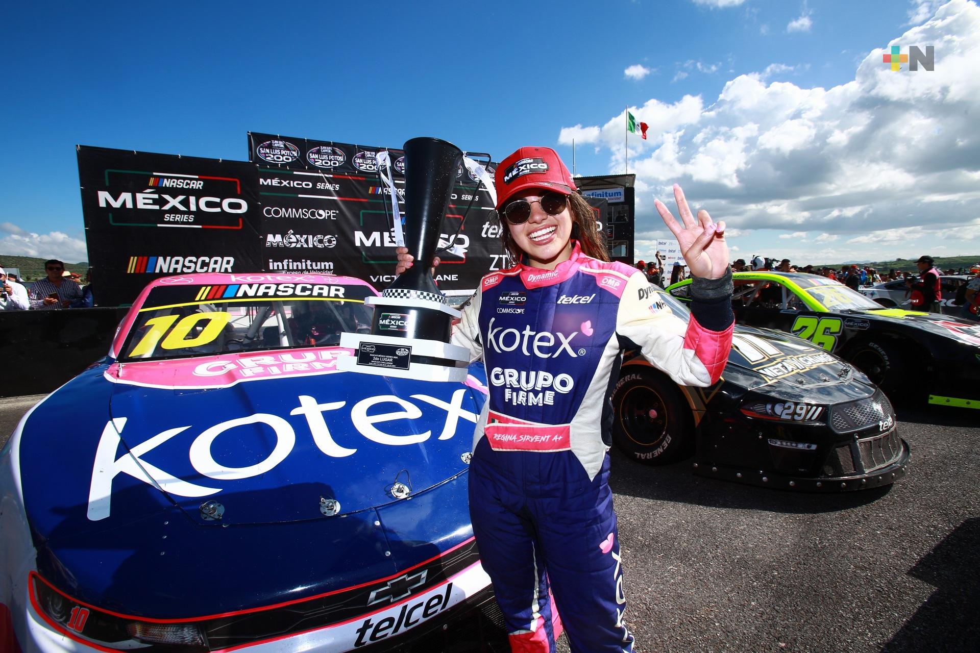 Regina Sirvent, brilla en NASCAR Challenge, mientras gana “Koke” de la Parra
