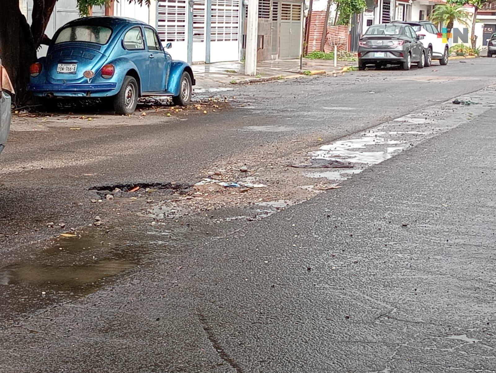 Bache tras bache en avenida Pino Suárez de Veracruz puerto