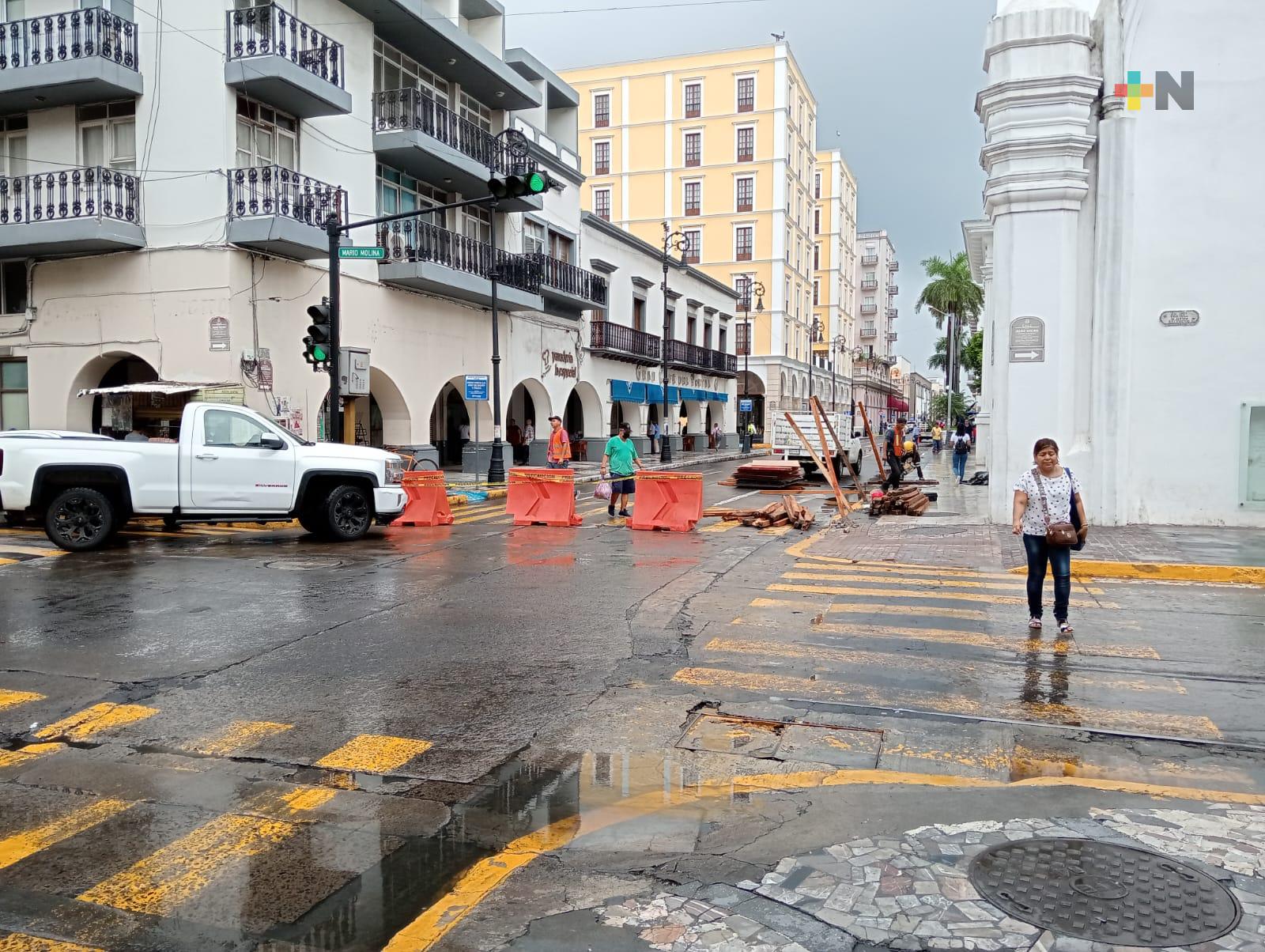 Anuncian cierres viales por trabajos en centro histórico de Veracruz