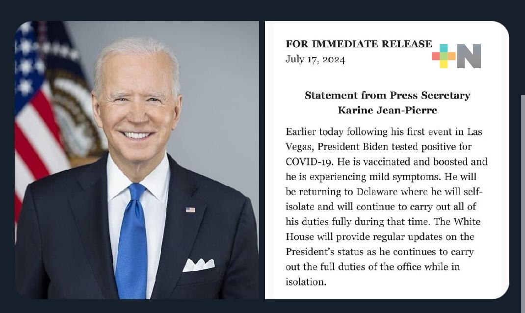 Joe Biden presenta «síntomas leves» de Covid-19