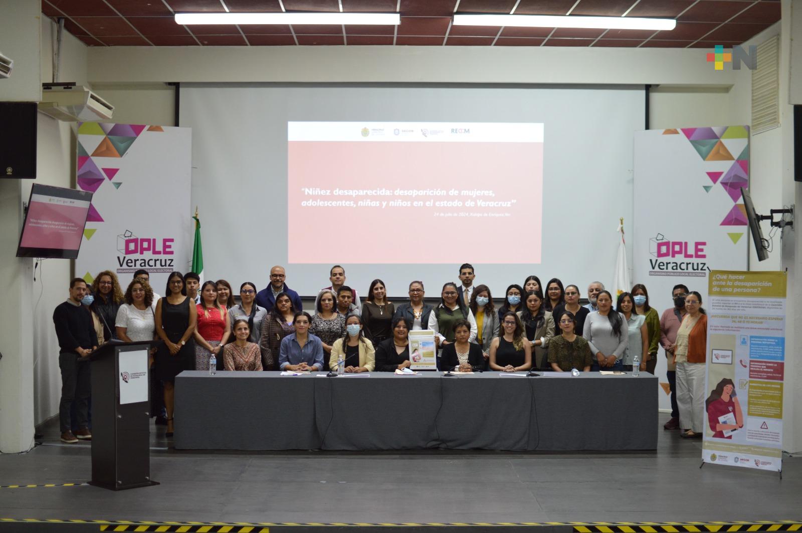 Presenta Comisión Estatal de Búsqueda diagnóstico sobre desaparición de mujeres, adolescentes, niñas y niños en Veracruz