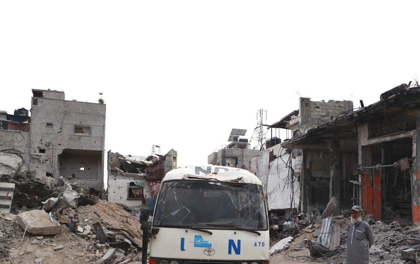 Soldados israelíes disparan contra un convoy de la ONU, iba a la ciudad de Gaza