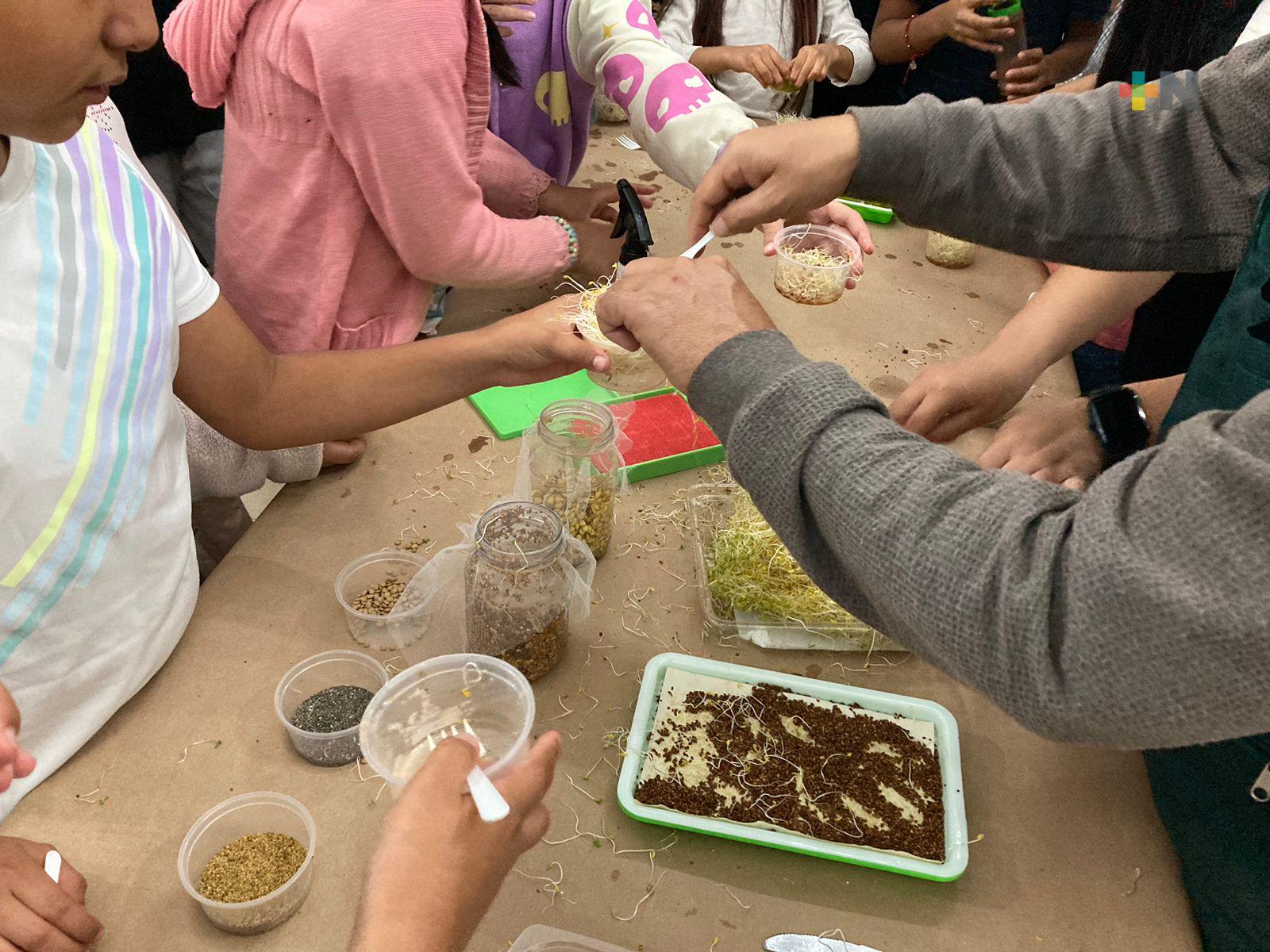 Sedema imparte taller de germinados a niños y niñas en Curso de Verano del CIAX
