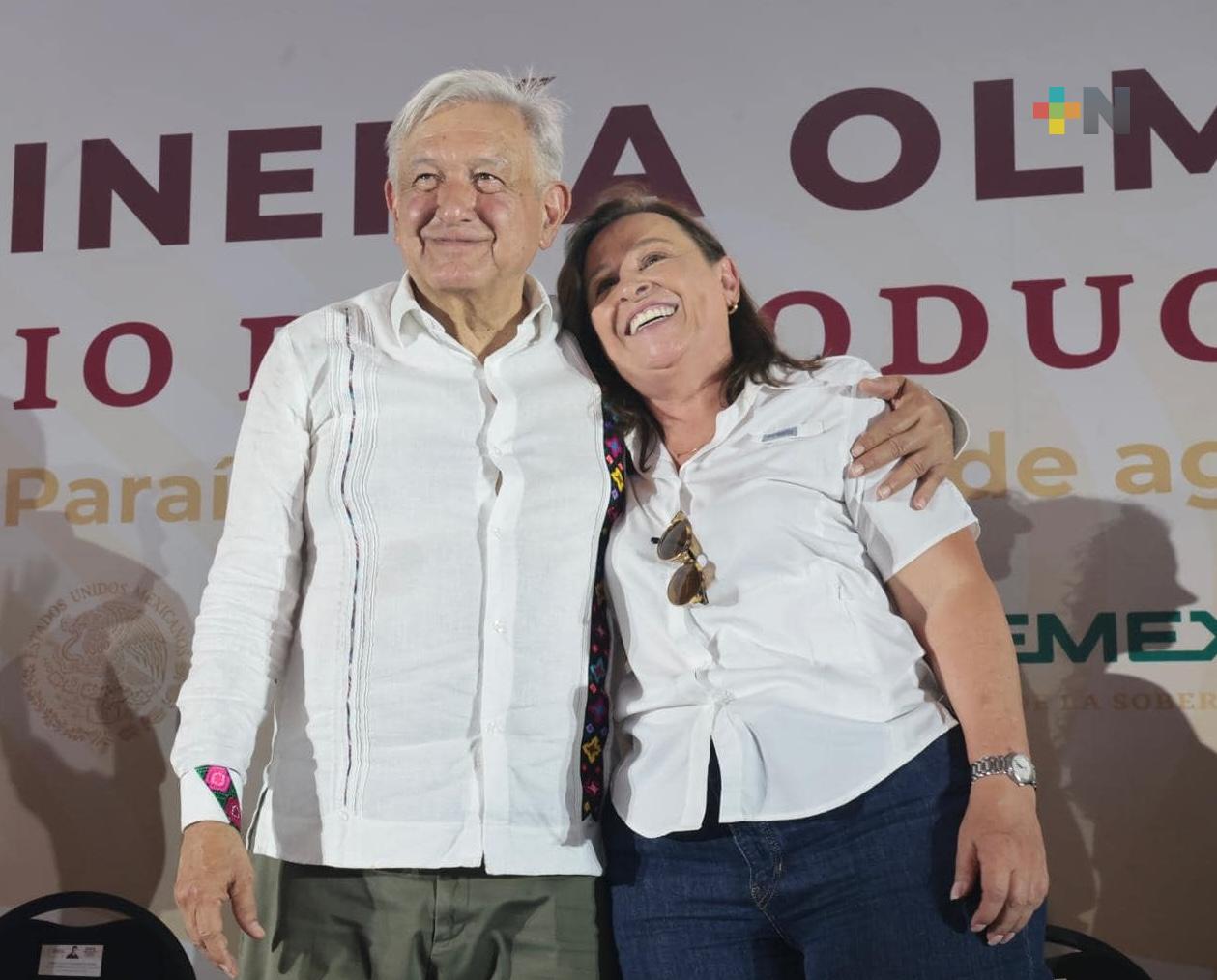 Rocío Nahle presente en inauguración de refinería Olmeca, en Dos Bocas