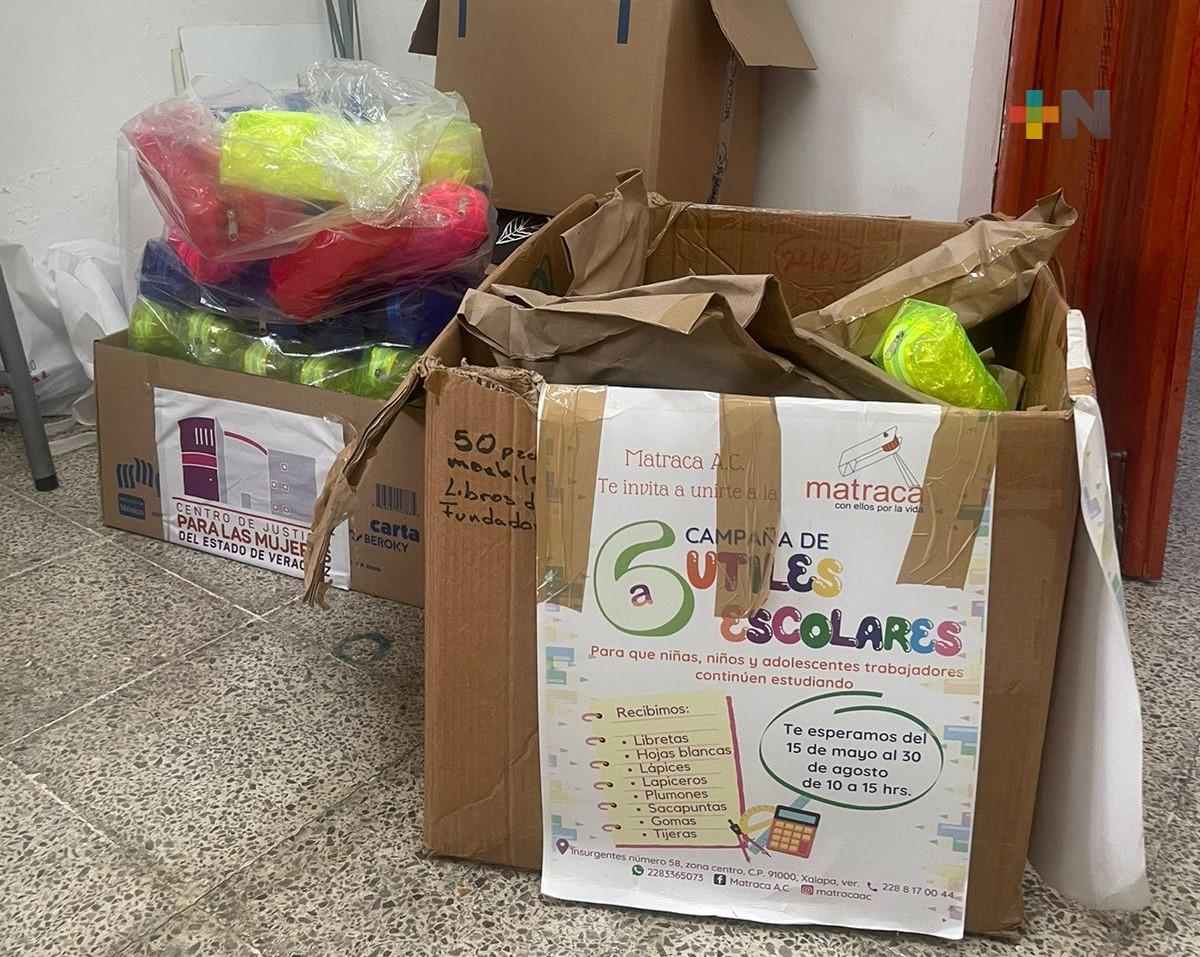 Matraca continúa con campaña de donación de útiles escolares