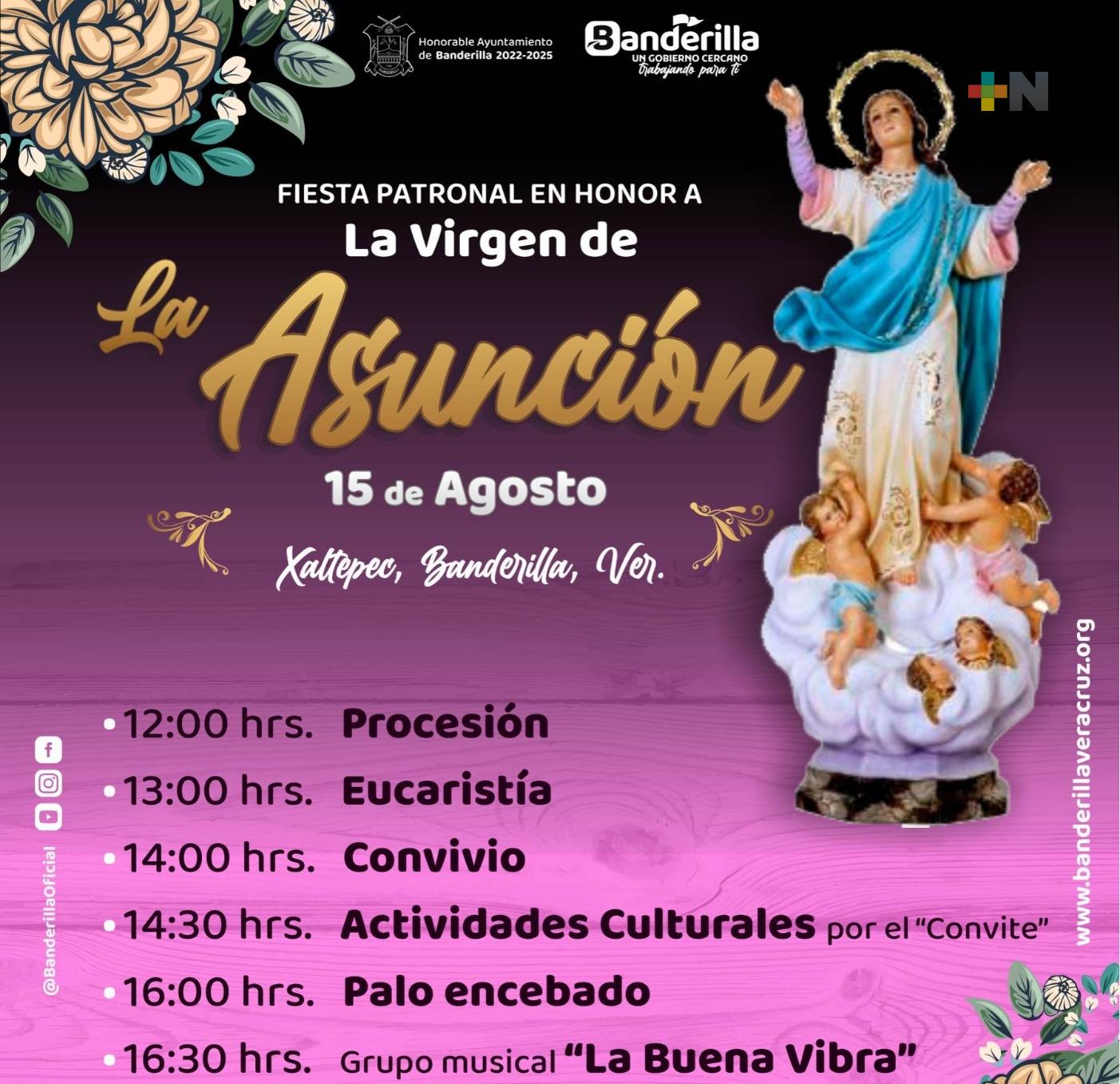 Fiesta patronal en honor a la Virgen de la Asunción en congregación de Banderilla
