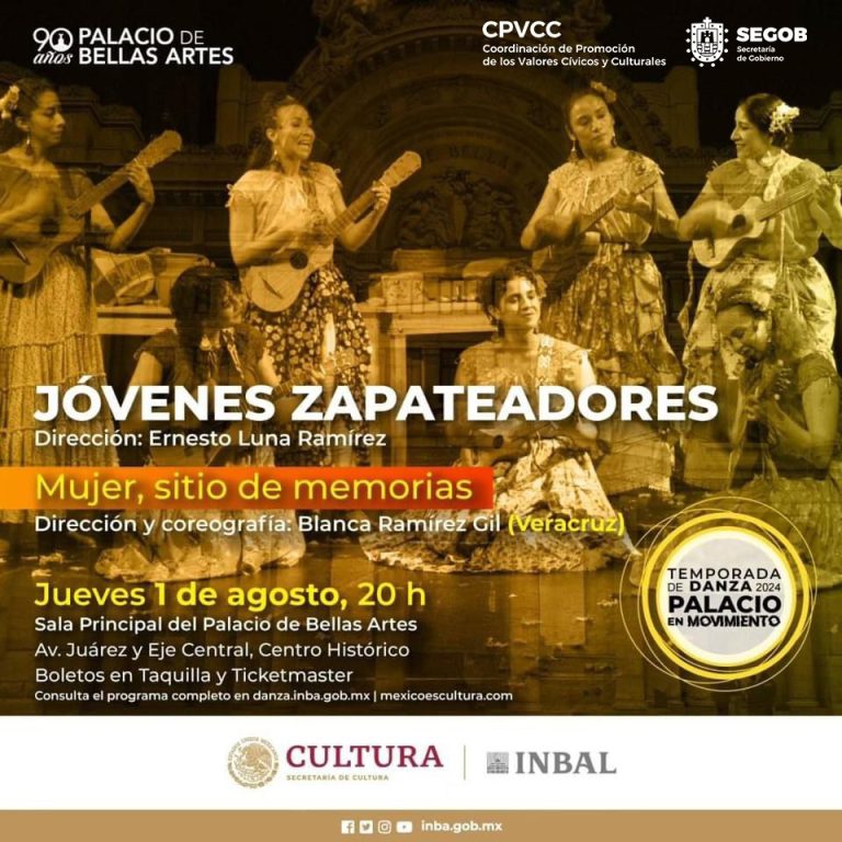Mujer, sitio de memorias de la compañía escénica veracruzana Jóvenes Zapateadores se presentará en el Palacio de Bellas Artes