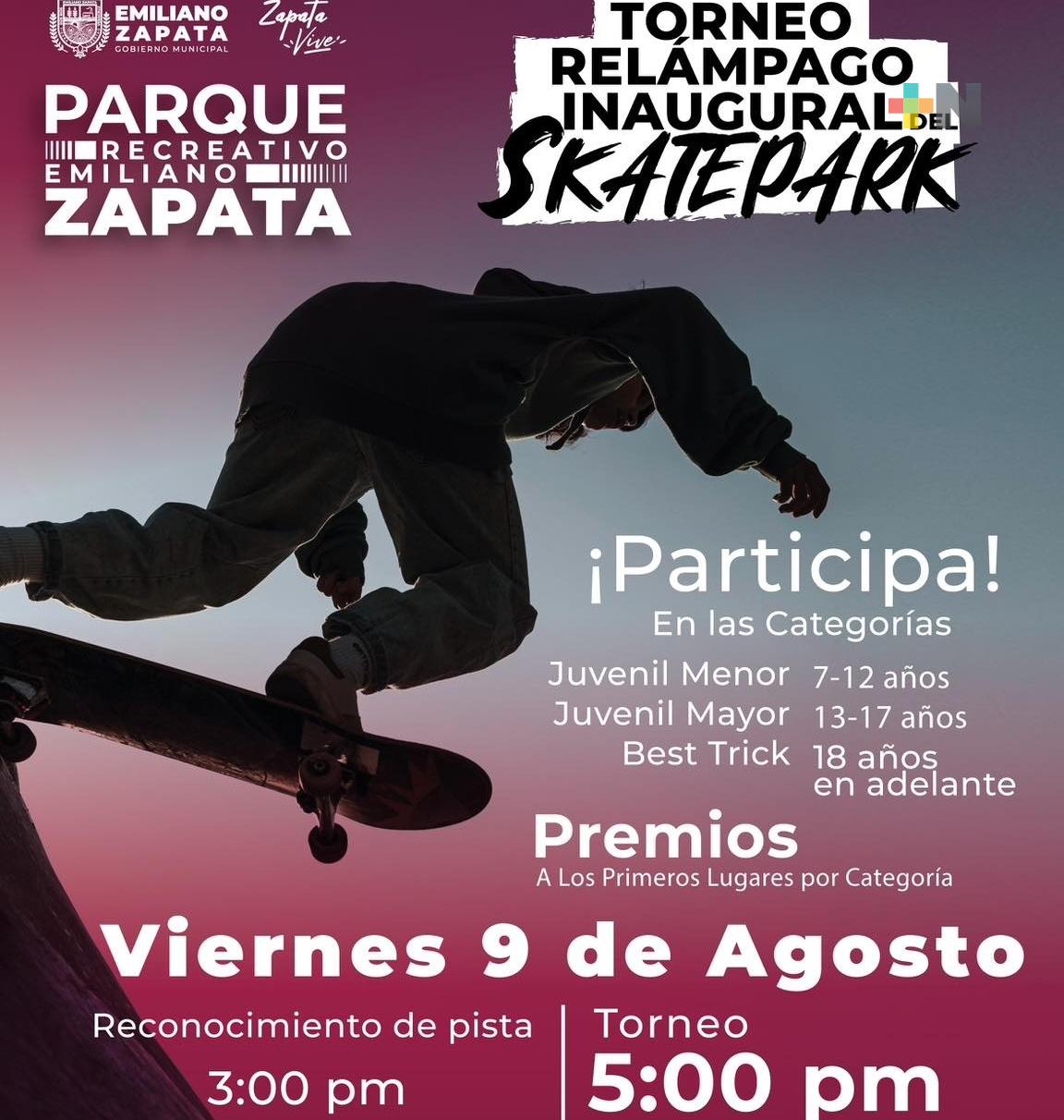 Realizarán primer torneo relámpago de skate en municipio de Emiliano Zapata