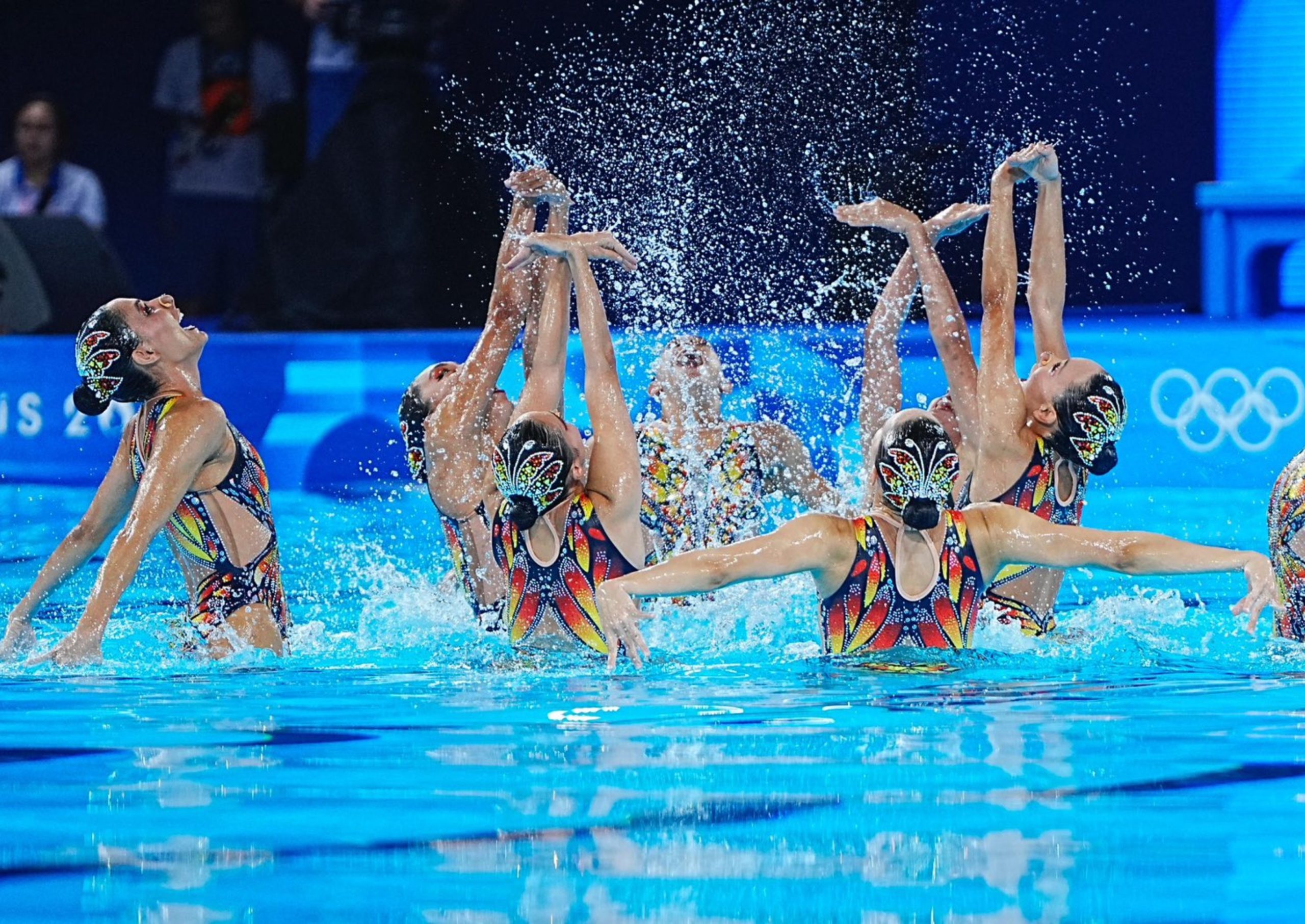 Mexicanas con la tercer mejor puntuación de la rutina libre de nado sincronizado