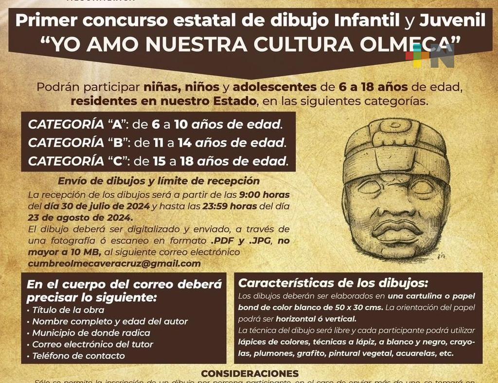 Sectur invita a niños y niñas a participar en concurso de dibujo «Yo amo nuestra Cultura Olmeca»