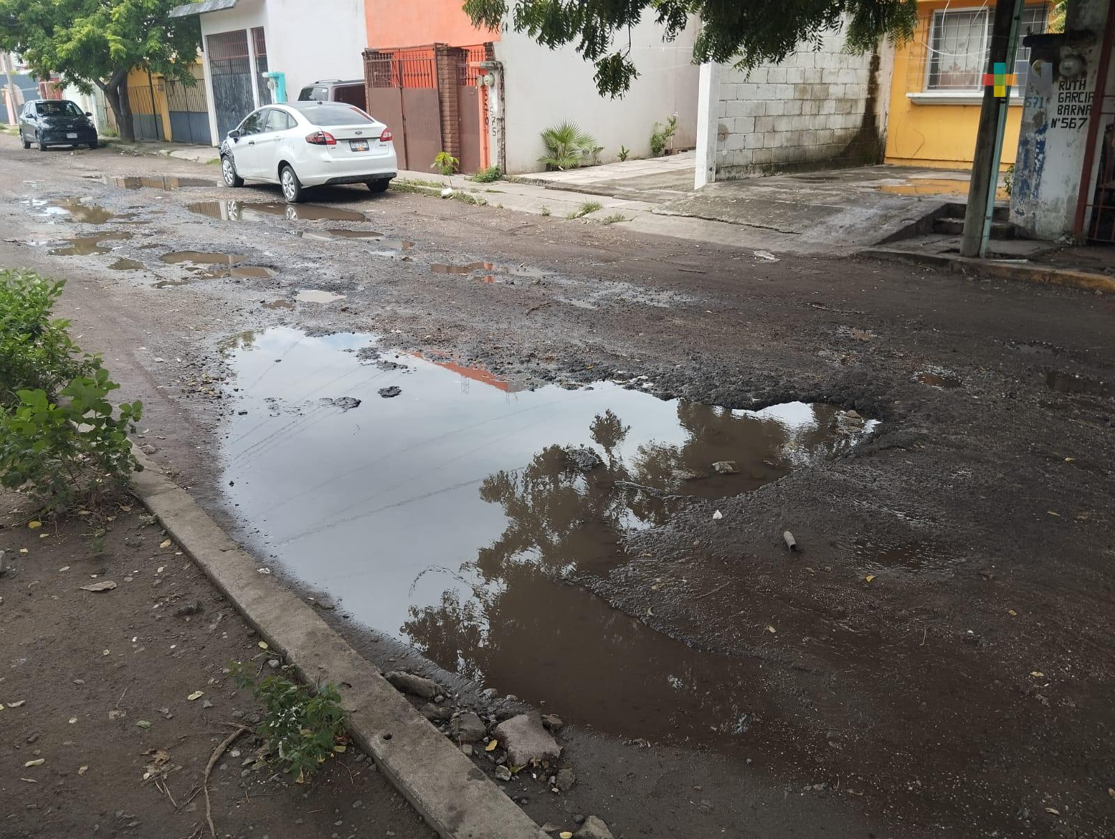 Más baches en calles del puerto, en colonia Villa Rica padecen calles en pésimo estado