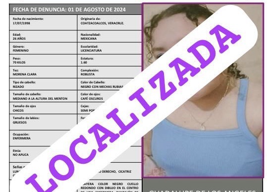 Localizan a enfermera reportada desaparecida en Coatzacoalcos: FGE