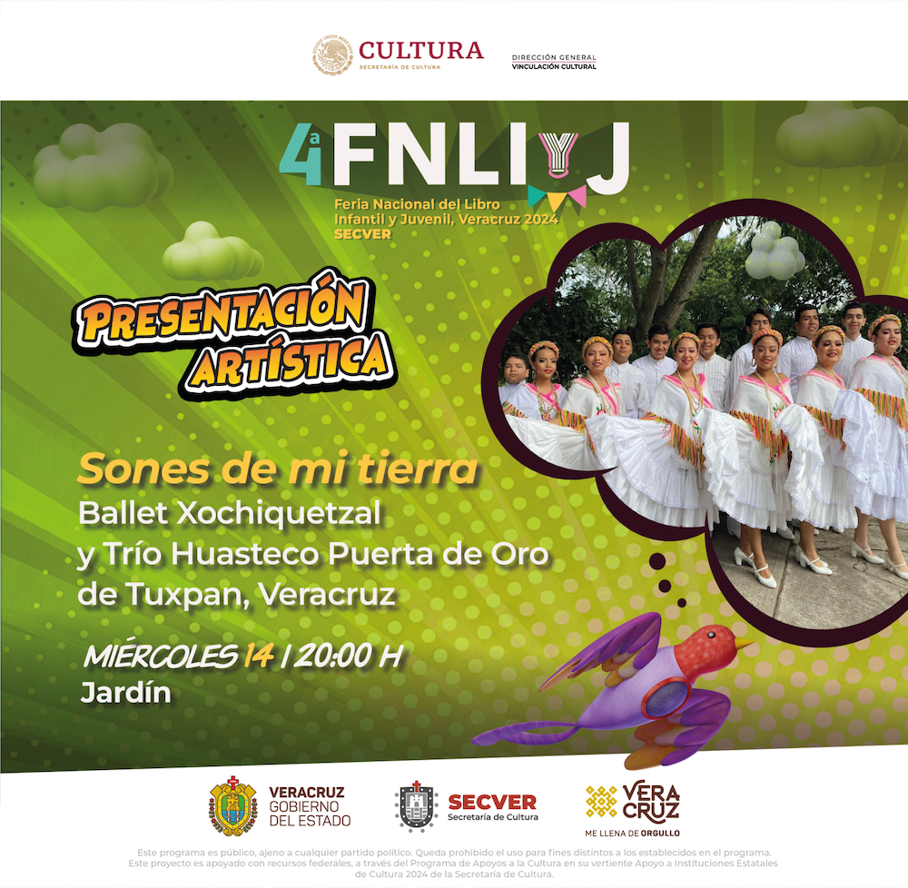 Invitan a presentaciones artísticas de Feria Nacional del Libro Infantil y Juvenil, Veracruz 2024