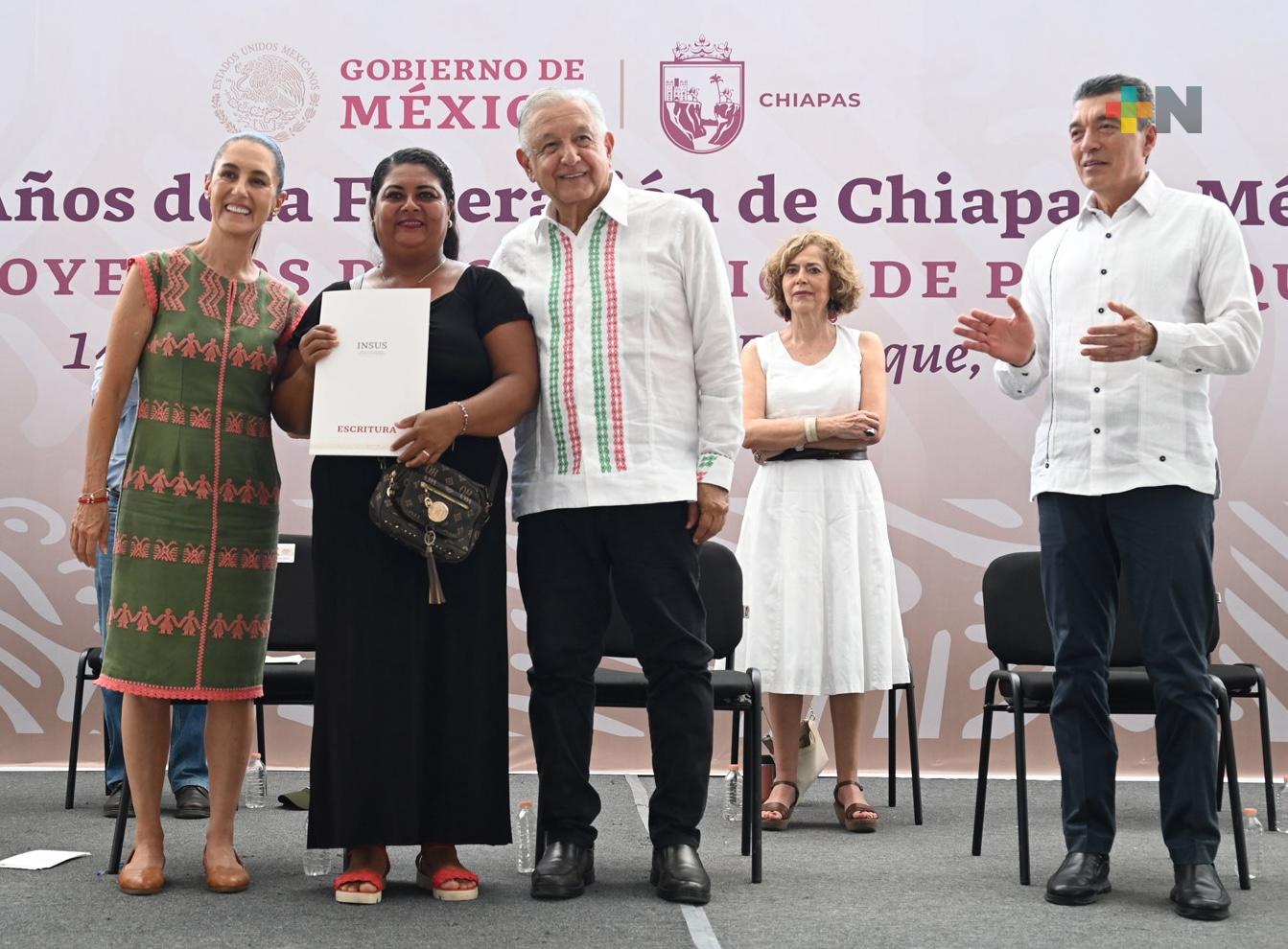 Presidente constata consolidación de diversos proyectos en Palenque, Chiapas