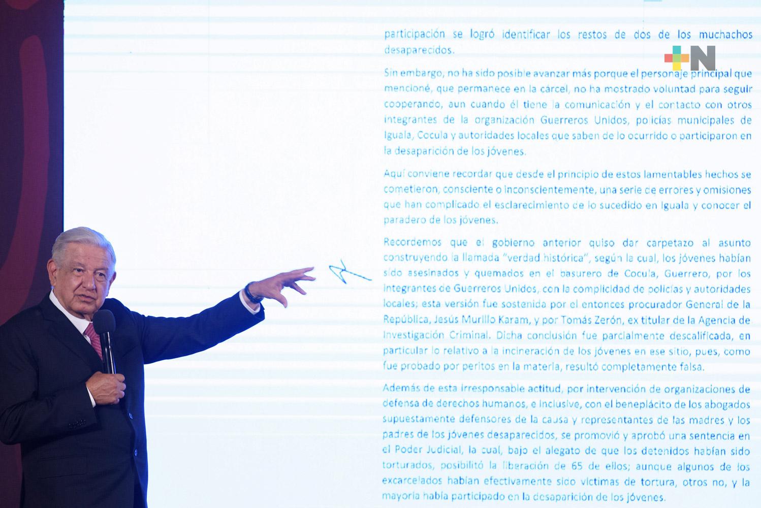 Presidente expone en carta a familiares de normalistas de Ayotzinapa acciones del Gobierno de la 4T para encontrarlos