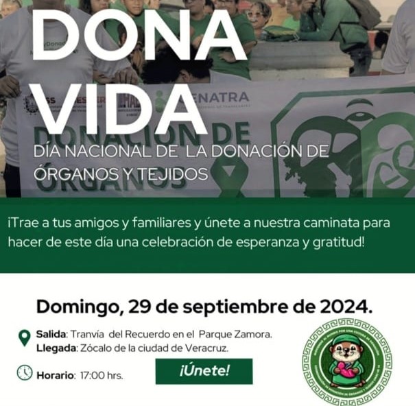 Con caminata buscan concientizar sobre donación de órganos en Veracruz puerto