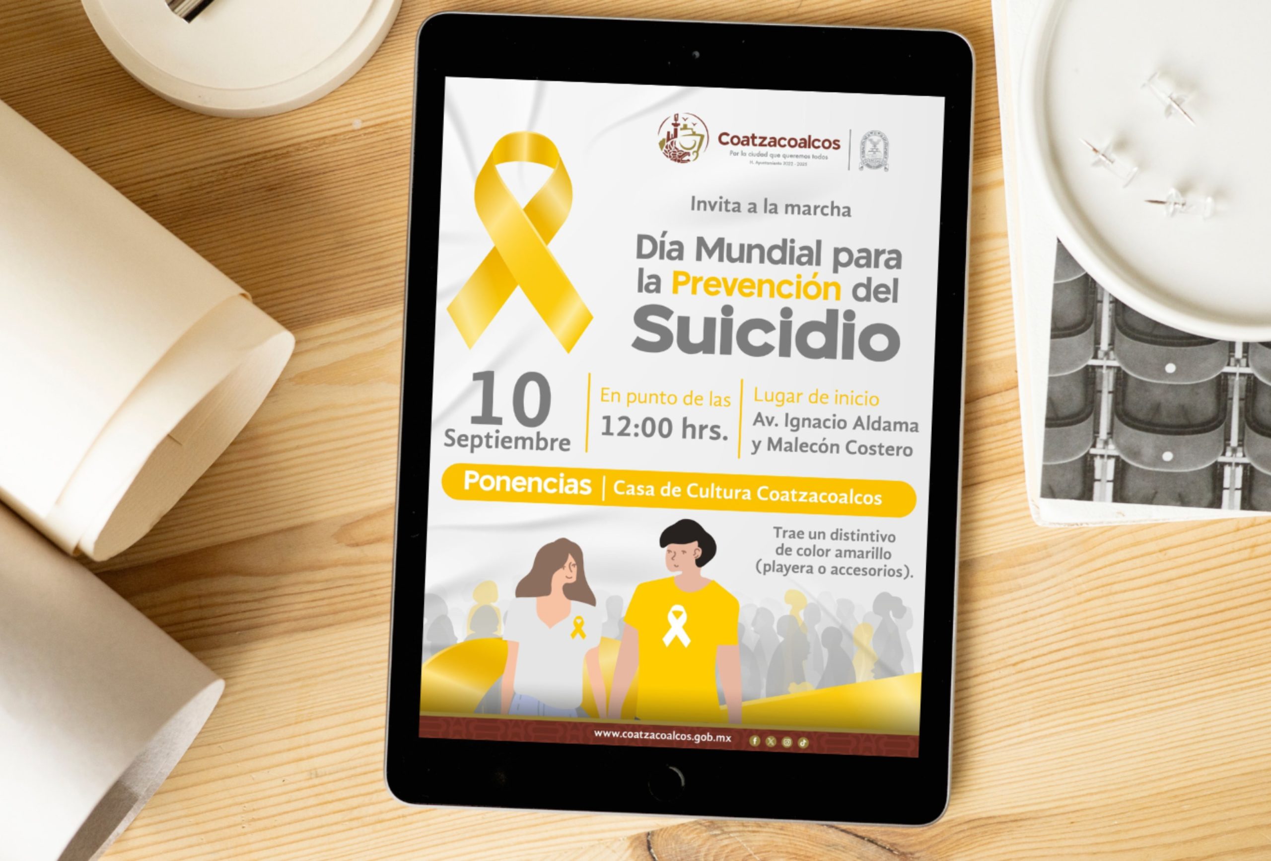 Alistan conmemoración del Día Mundial para prevención del suicidio en Coatzacoalcos