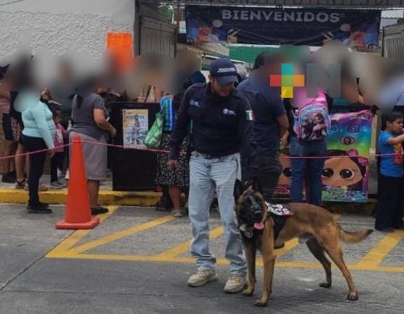 UECS realiza recorrido junto a binomio canino en la capital del estado
