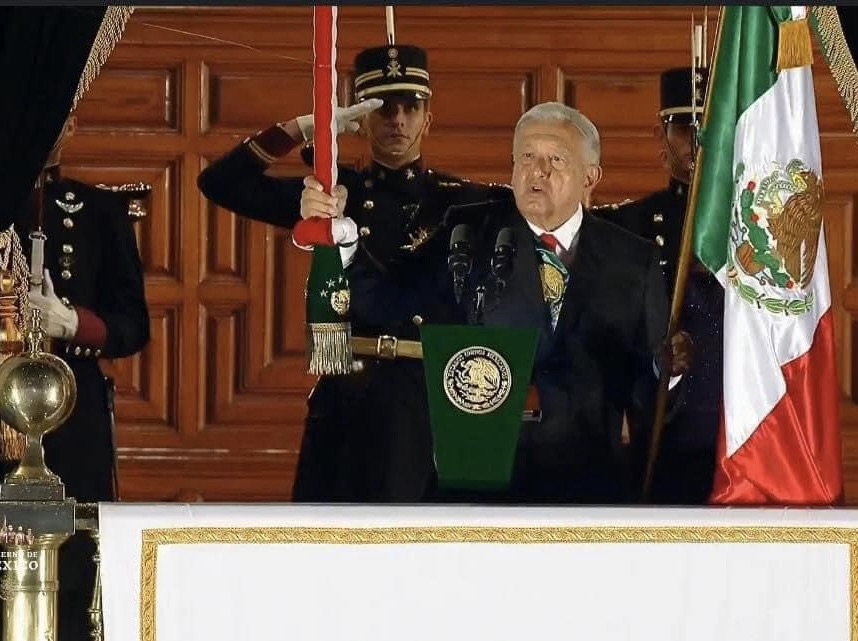 El presidente López Obrador da el último Grito de Independencia