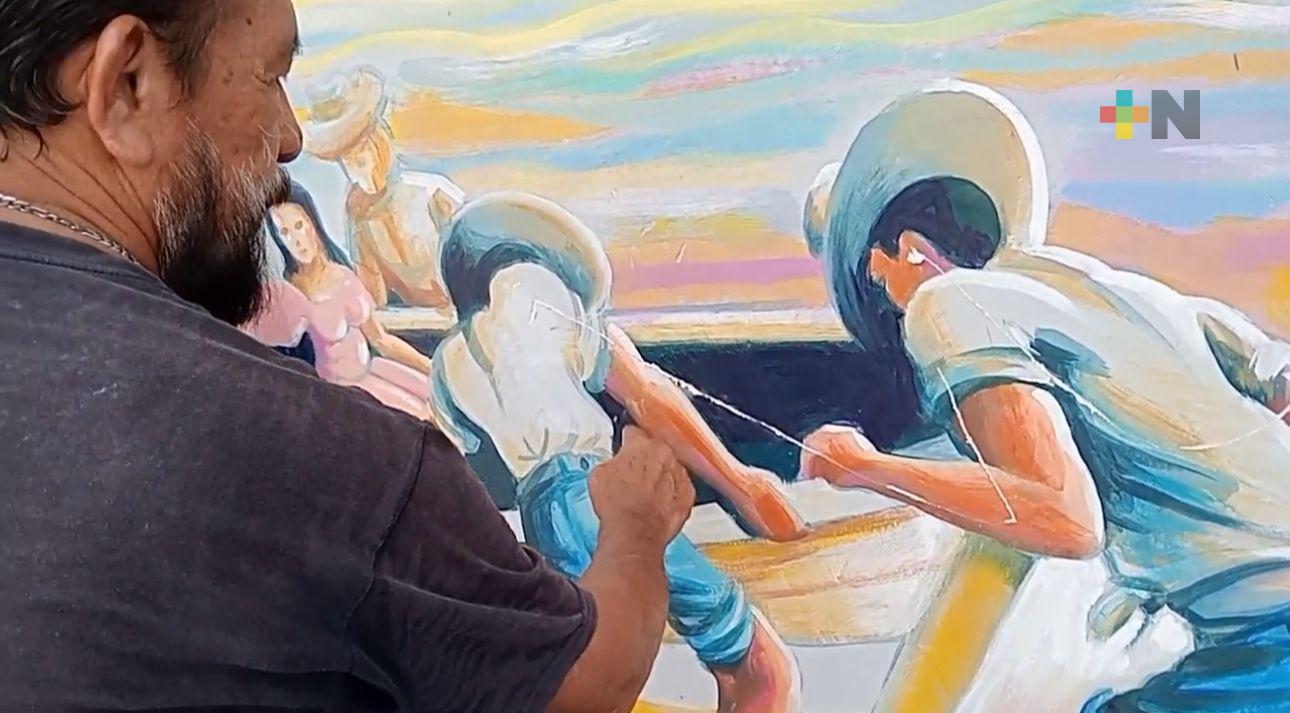 Artista lamenta vandalización de su mural en Coatzacoalcos