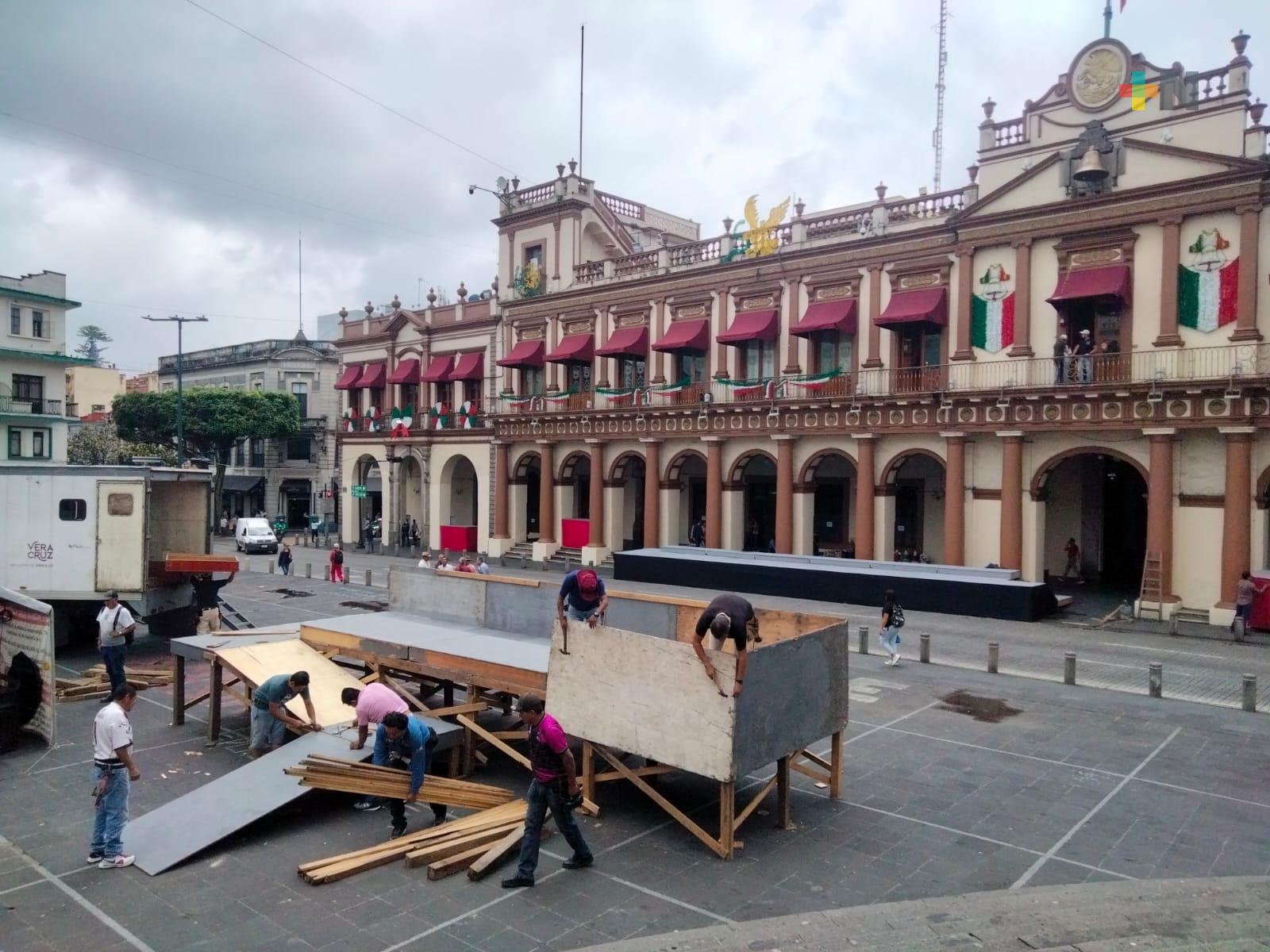 Avanzan preparativos para ceremonia del Grito de Independencia en Xalapa