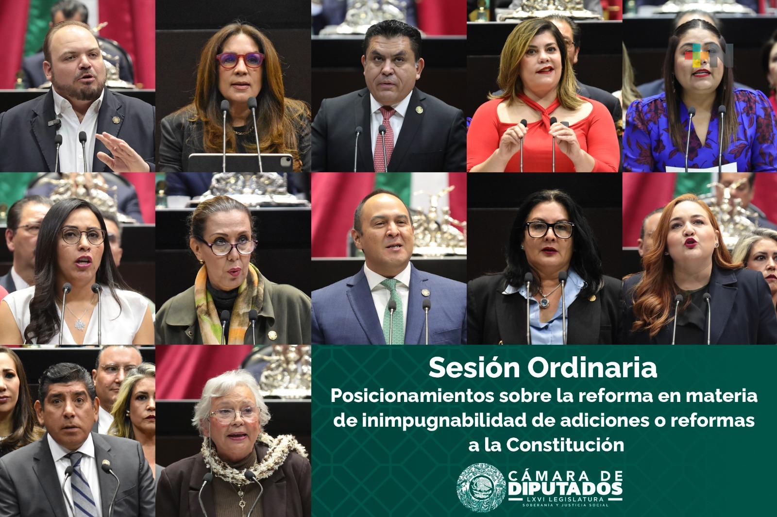 Grupos parlamentarios se posicionan ante dictamen que establece que es improcedente controvertir cambios a la Constitución