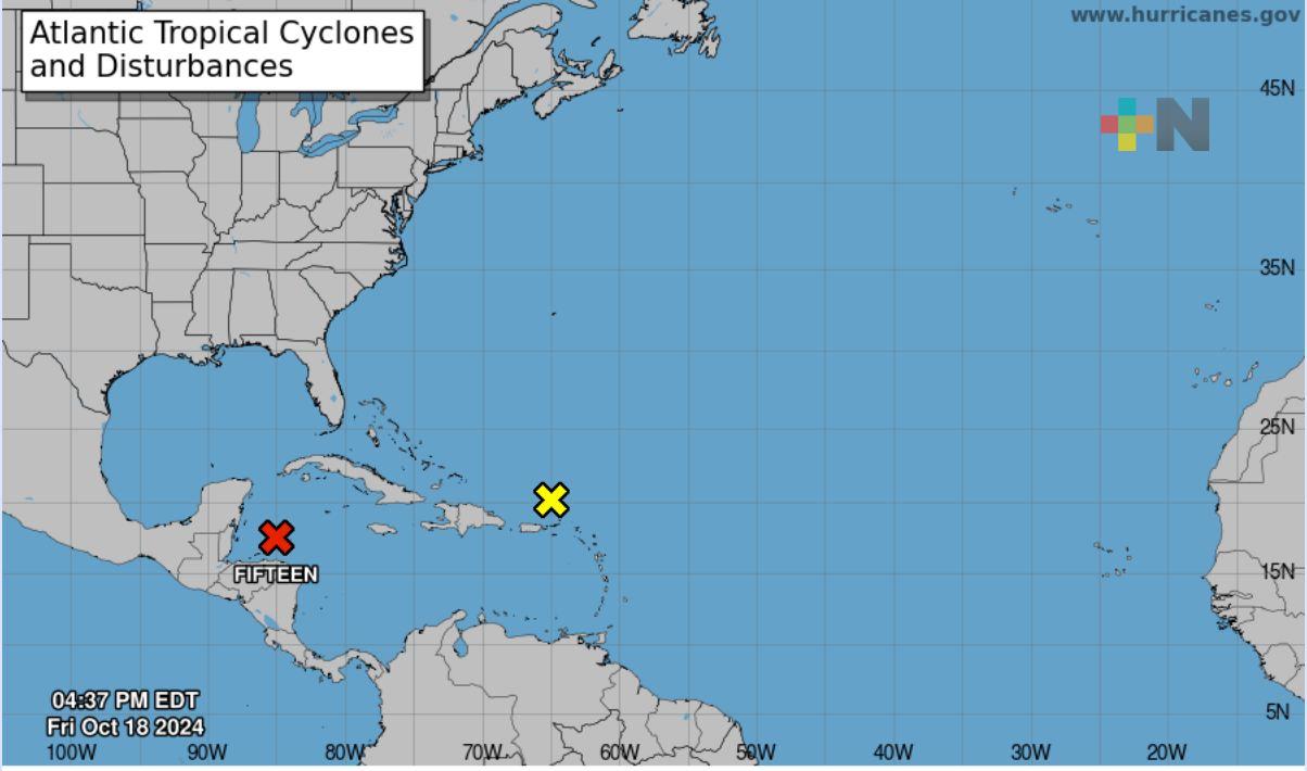 Ciclón tropical quince generará lluvias en México y Belice: SPC